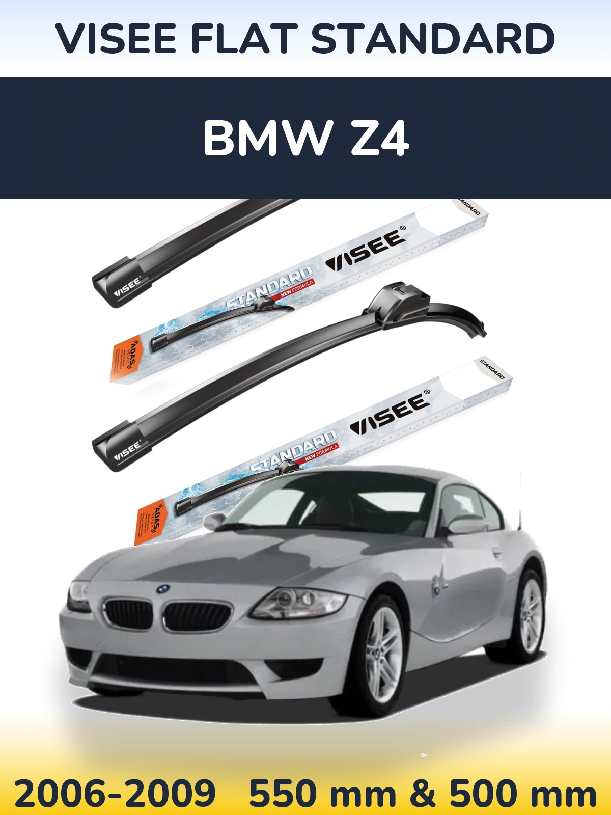 Комплект передних дворников VISEE FLAT STANDARD 550 & 500 мм для BMW Z4 2006-2009