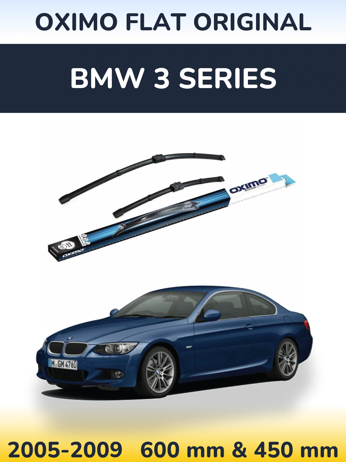Комплект передних дворников Oximo Flat Original 600 & 400 мм для BMW 3 Series 2005-2009