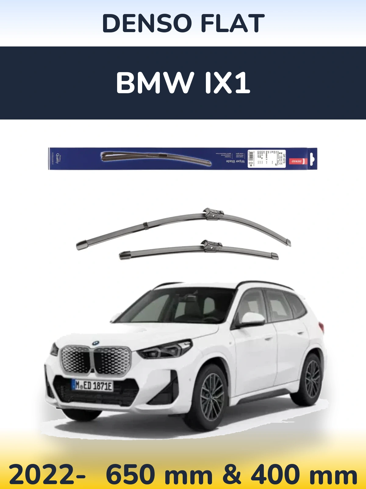 Front wiper blade set Denso Flat 650 & 400 mm for BMW iX1 2022-2026