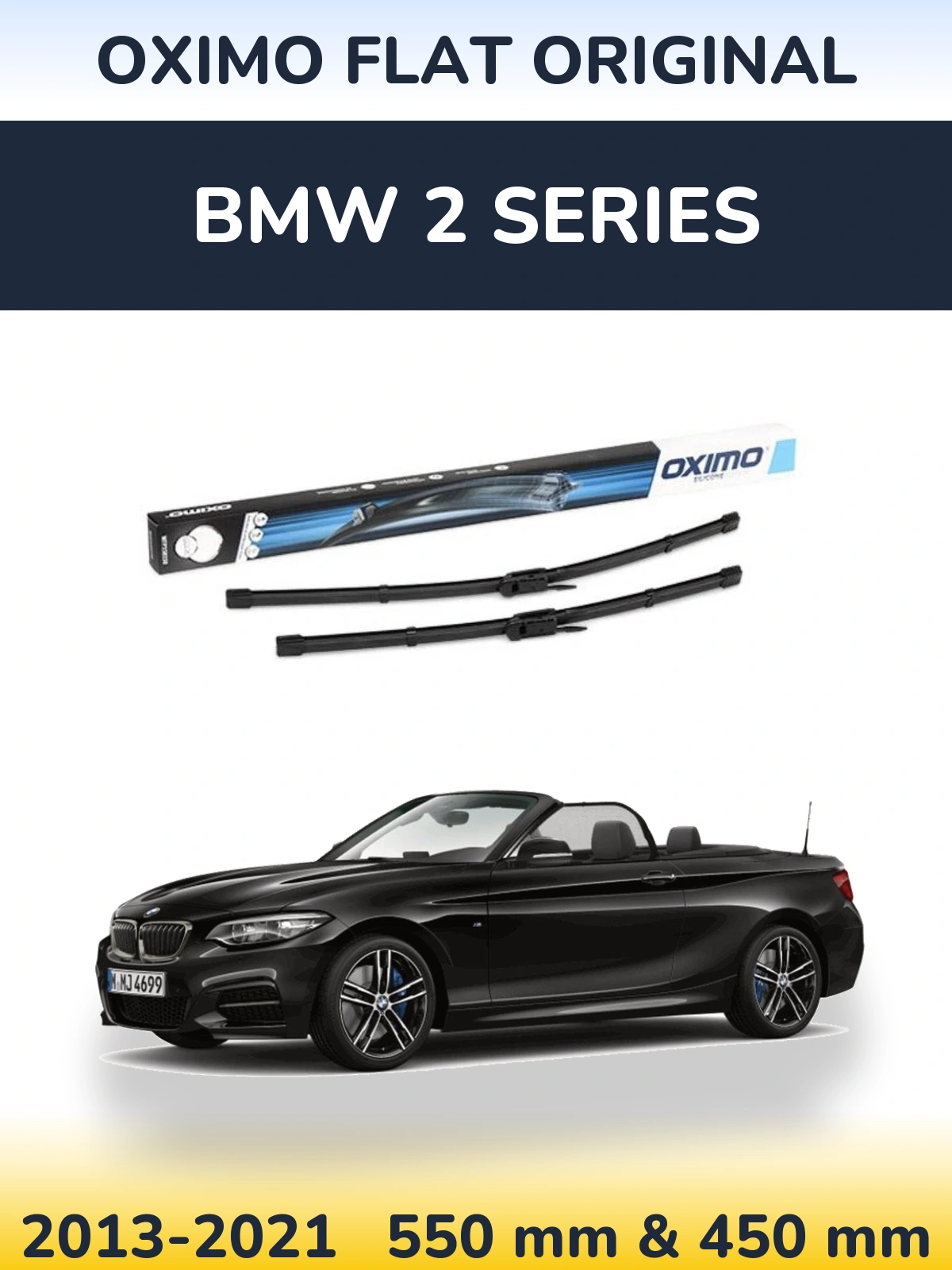 Front wiper blade set Oximo Flat Original 550 & 450 mm for BMW 2 Series 2013-2021