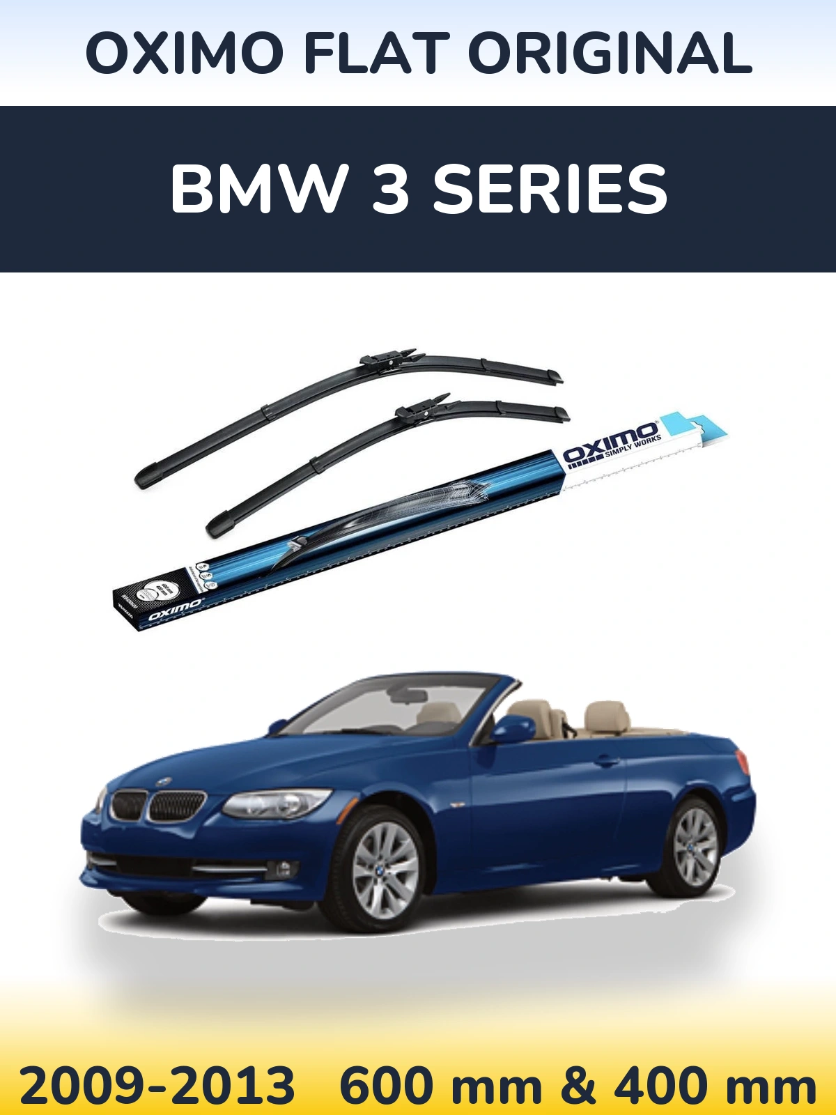 Комплект передніх щіток Oximo Flat Original 600 & 400 мм для BMW 3 Series 2009-2013