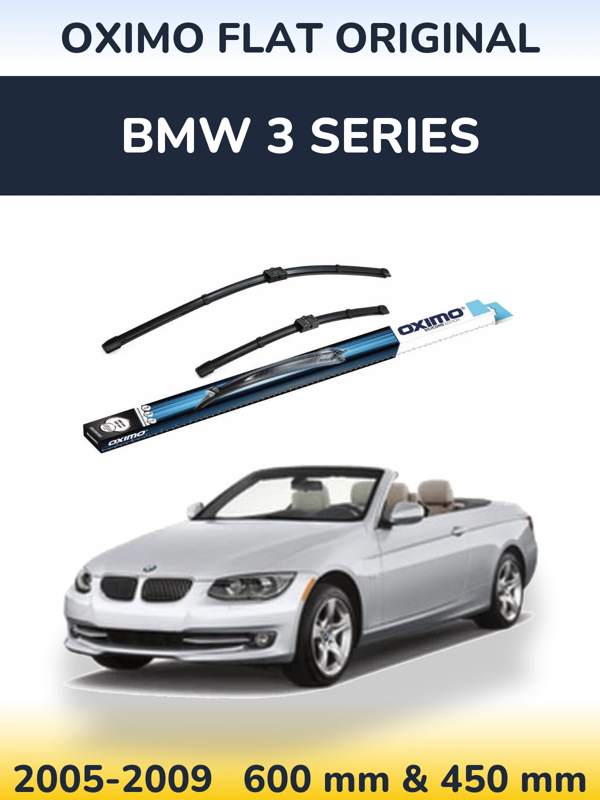 Комплект передніх щіток Oximo Flat Original 600 & 400 мм для BMW 3 Series 2005-2009