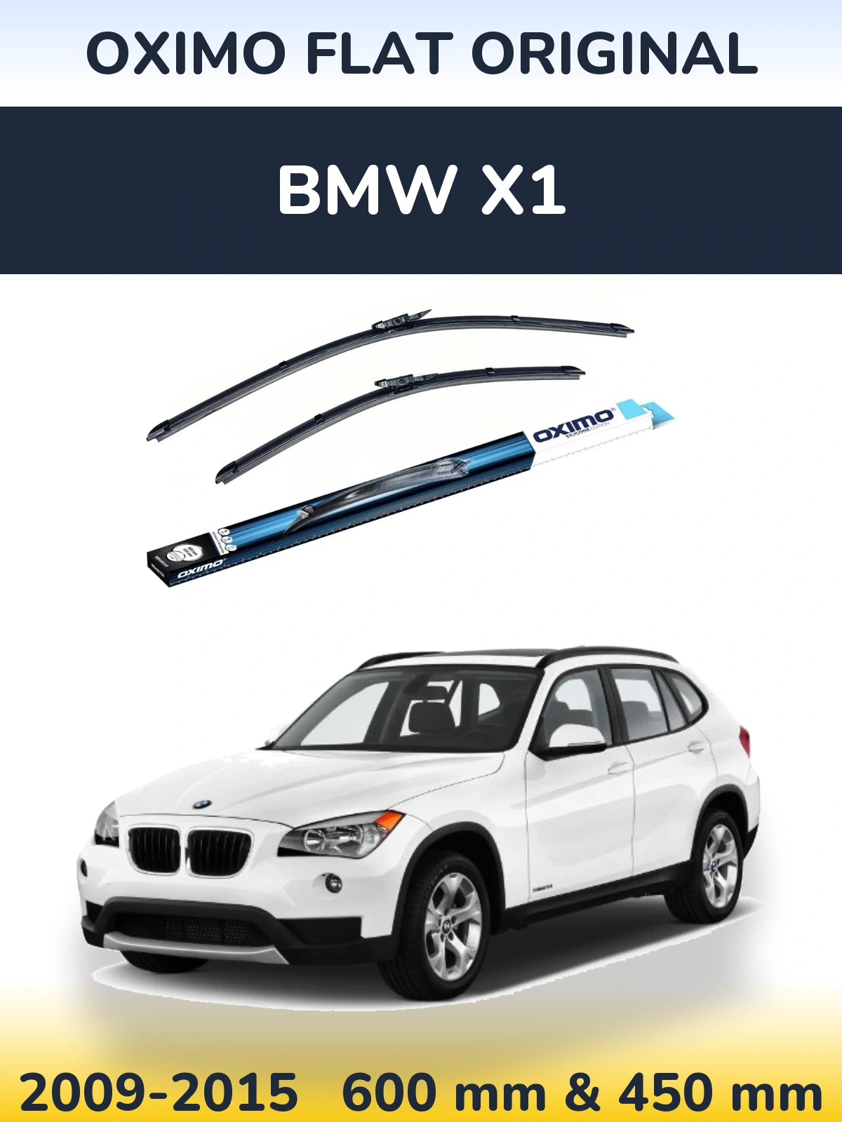 Комплект передних дворников Oximo Flat Original 600 & 450 мм для BMW X1 2009-2015