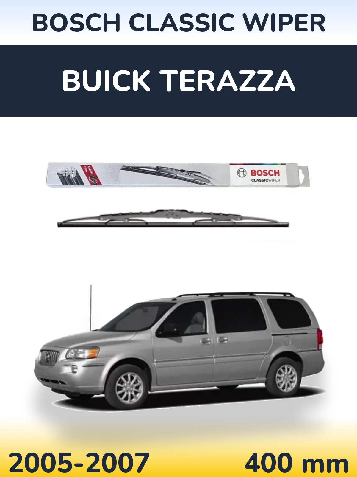 Rear wiper blade BOSCH Classic Wiper 400 mm for Buick Terazza 2005-2007
