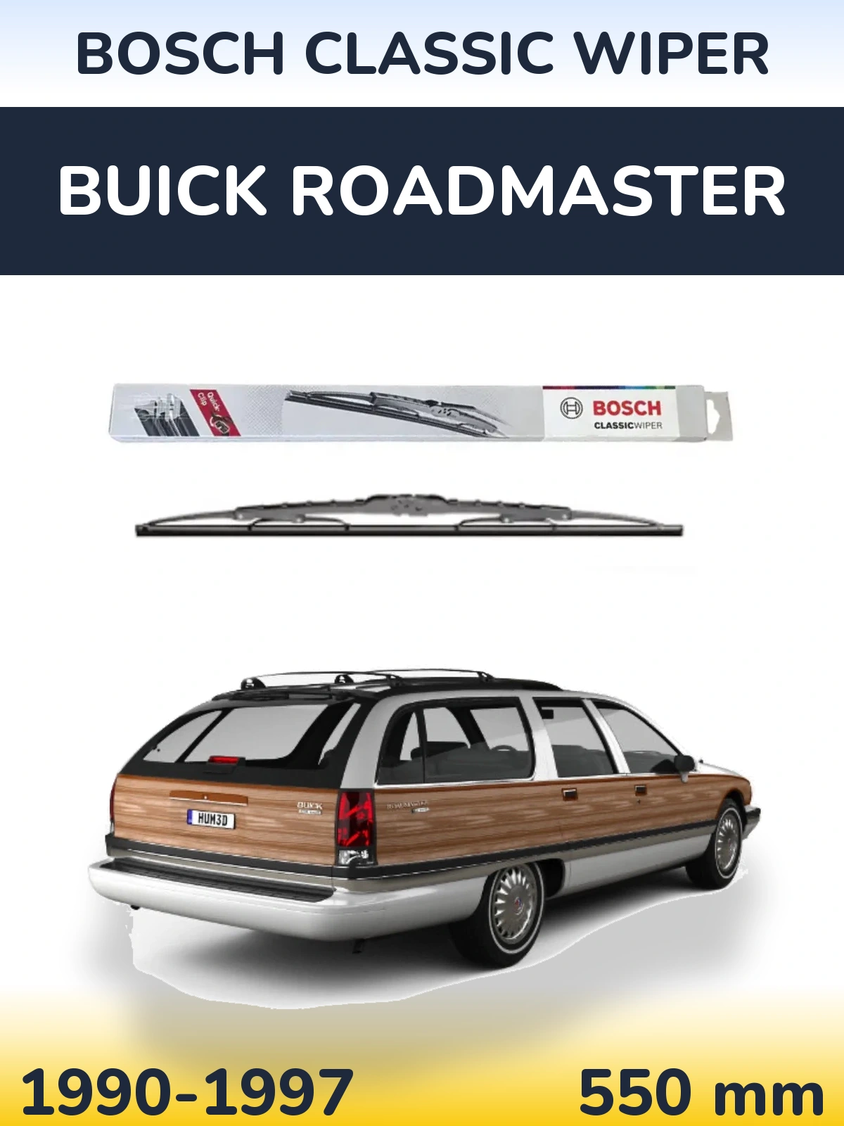 Задний дворник BOSCH Classic Wiper 550 мм для Buick Roadmaster 1990-1997