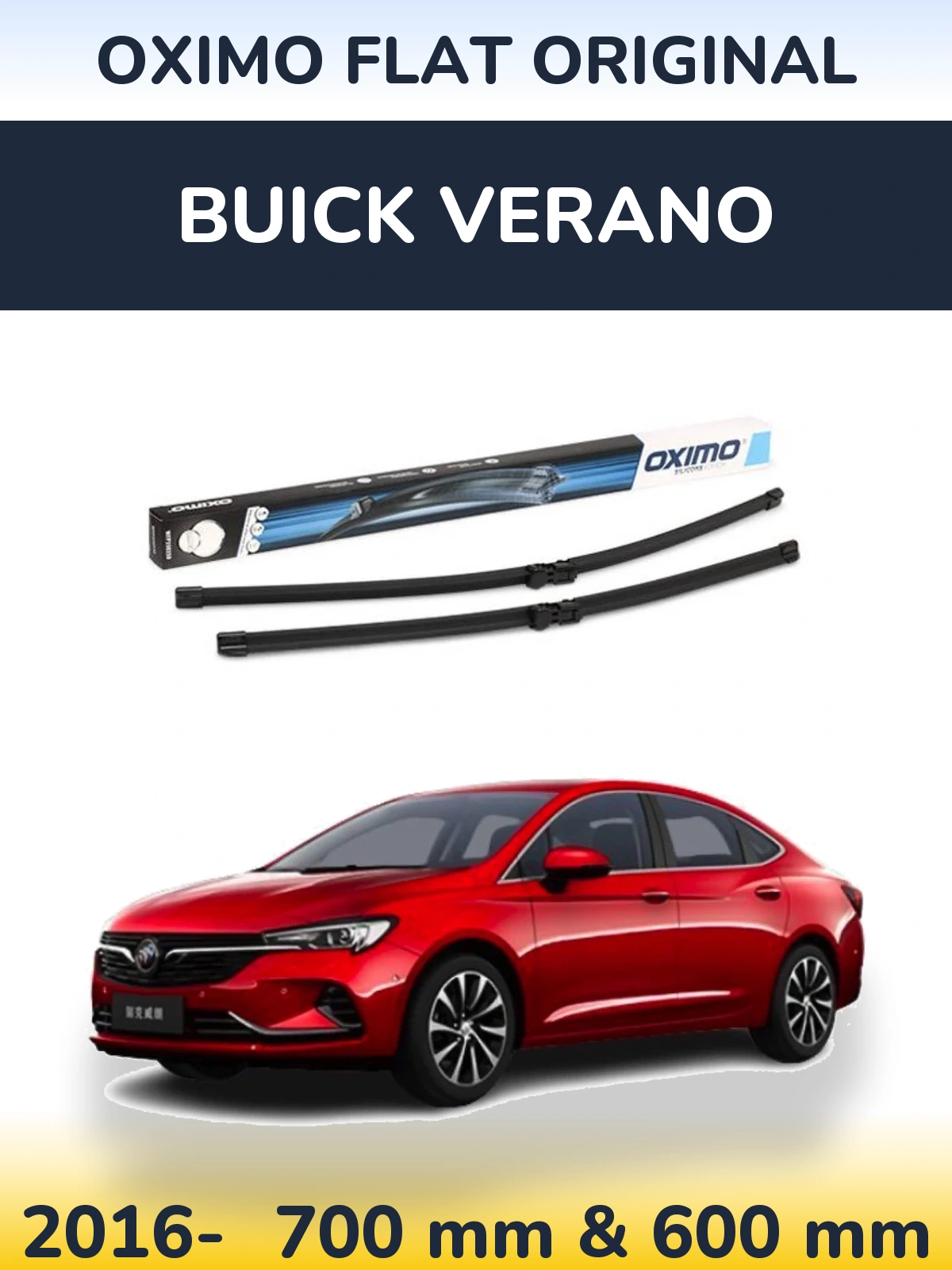 Комплект передних дворников Oximo Flat Original 700 & 600 мм для Buick Verano 2016-2026