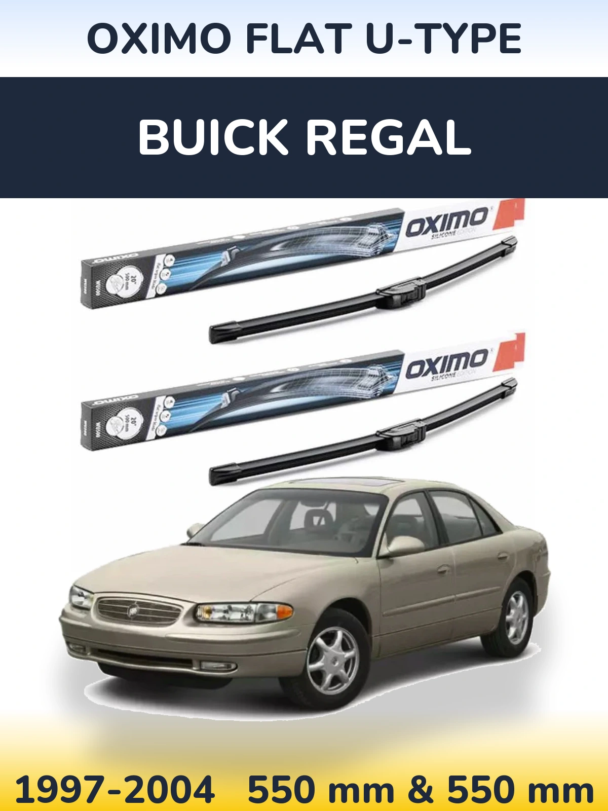 Комплект передніх щіток Oximo Flat U-type 550 & 550 мм для Buick Regal 1997-2004