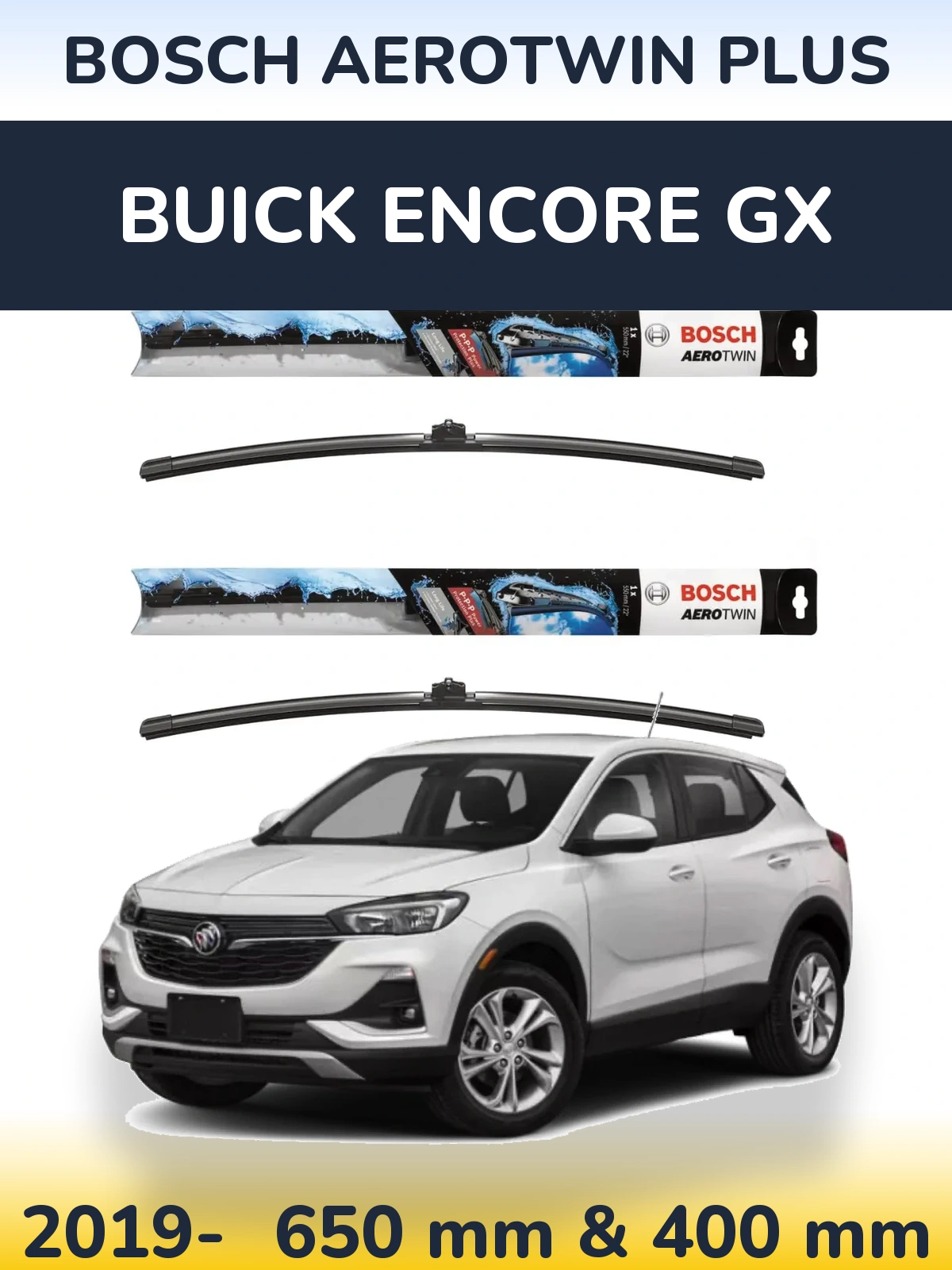 Комплект передніх щіток BOSCH AeroTwin Plus 650 & 400 мм для Buick Encore GX 2019-2026