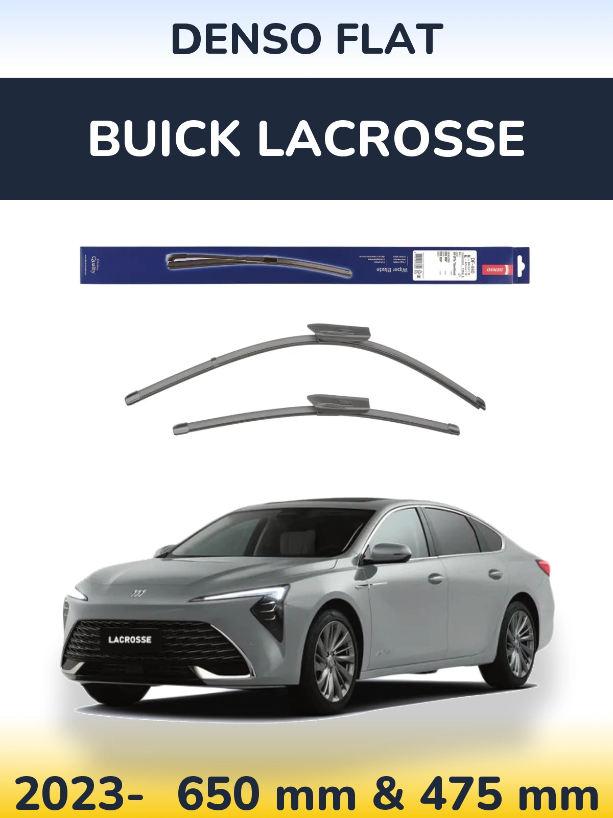 Front wiper blade set Denso Flat 650 & 475 mm for Buick LaCrosse 2023-2026