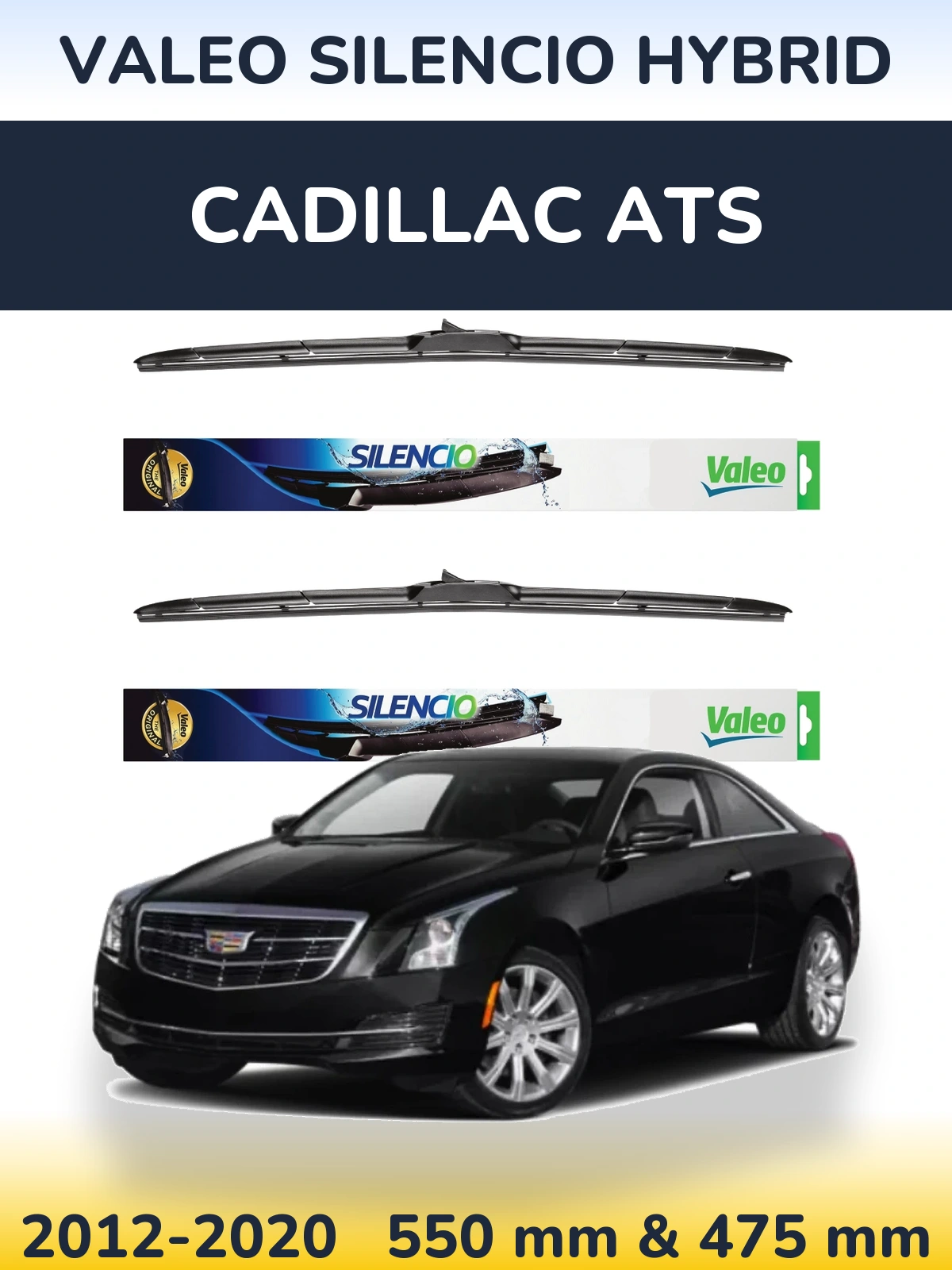 Комплект передних дворников Valeo Silencio Hybrid 550 & 475 мм для Cadillac ATS 2012-2020