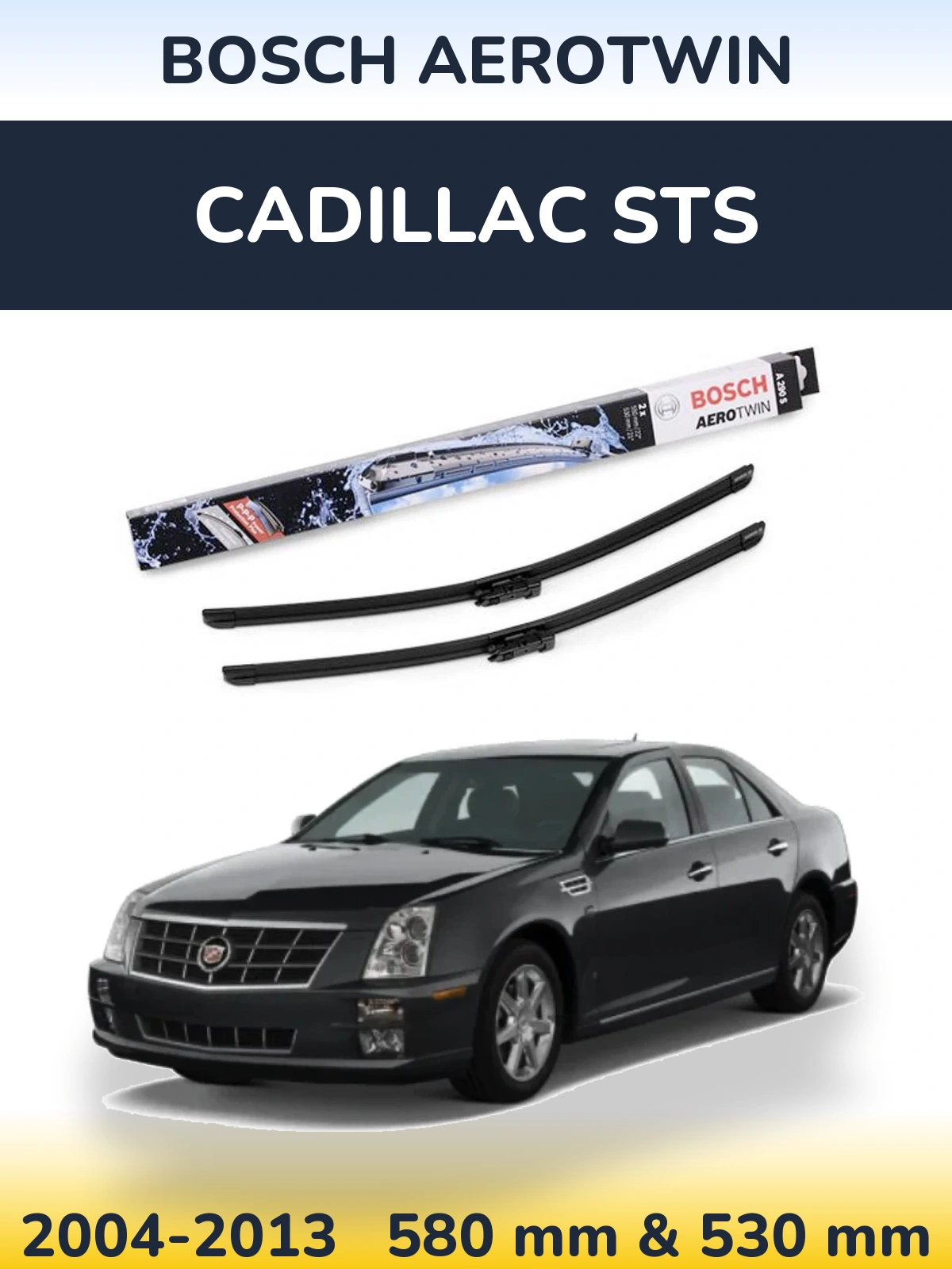 Комплект передних дворников BOSCH AeroTwin 550 & 530 мм для Cadillac STS 2004-2013