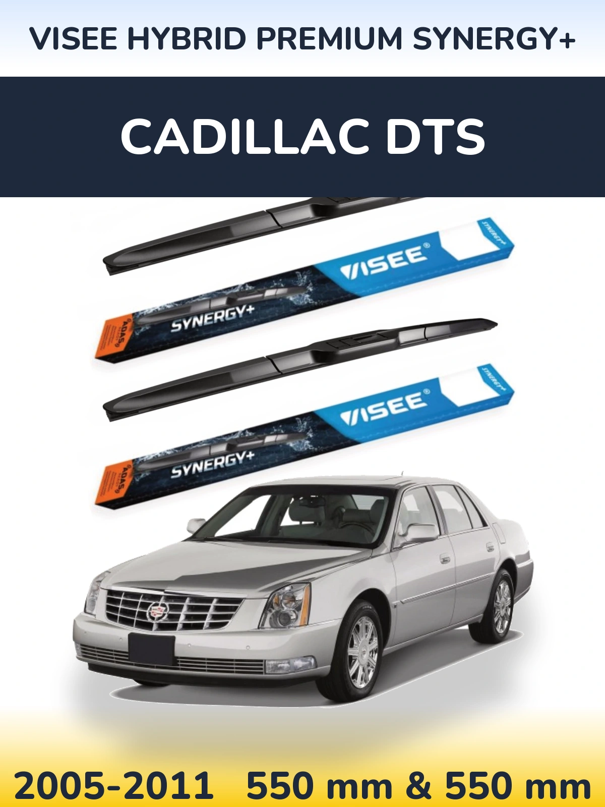 Комплект передних дворников VISEE HYBRID PREMIUM SYNERGY+ 550 & 550 мм для Cadillac DTS 2005-2011