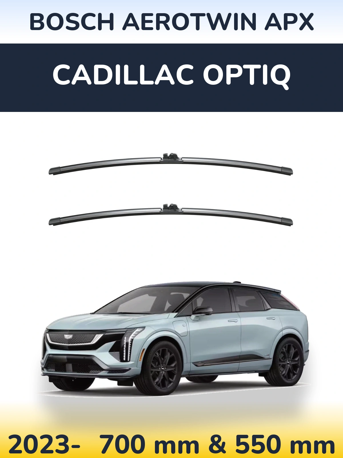 Комплект передних дворников BOSCH AeroTwin APX 700 & 550 мм для Cadillac Optiq 2023-2026