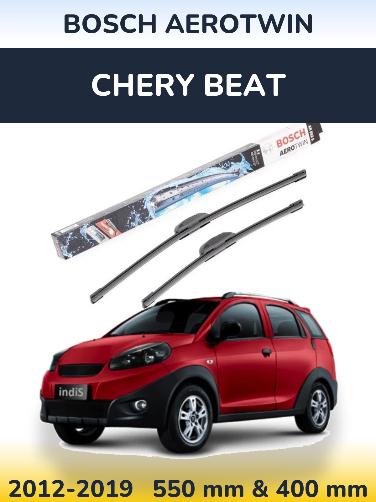 Комплект передних дворников BOSCH AeroTwin 550 & 400 мм для Chery Beat 2012-2019