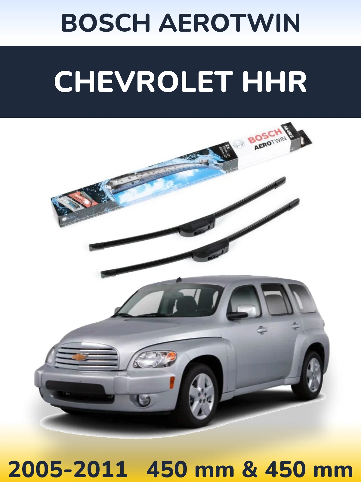 Комплект передних дворников BOSCH AeroTwin 450 & 450 мм для Chevrolet HHR 2005-2011