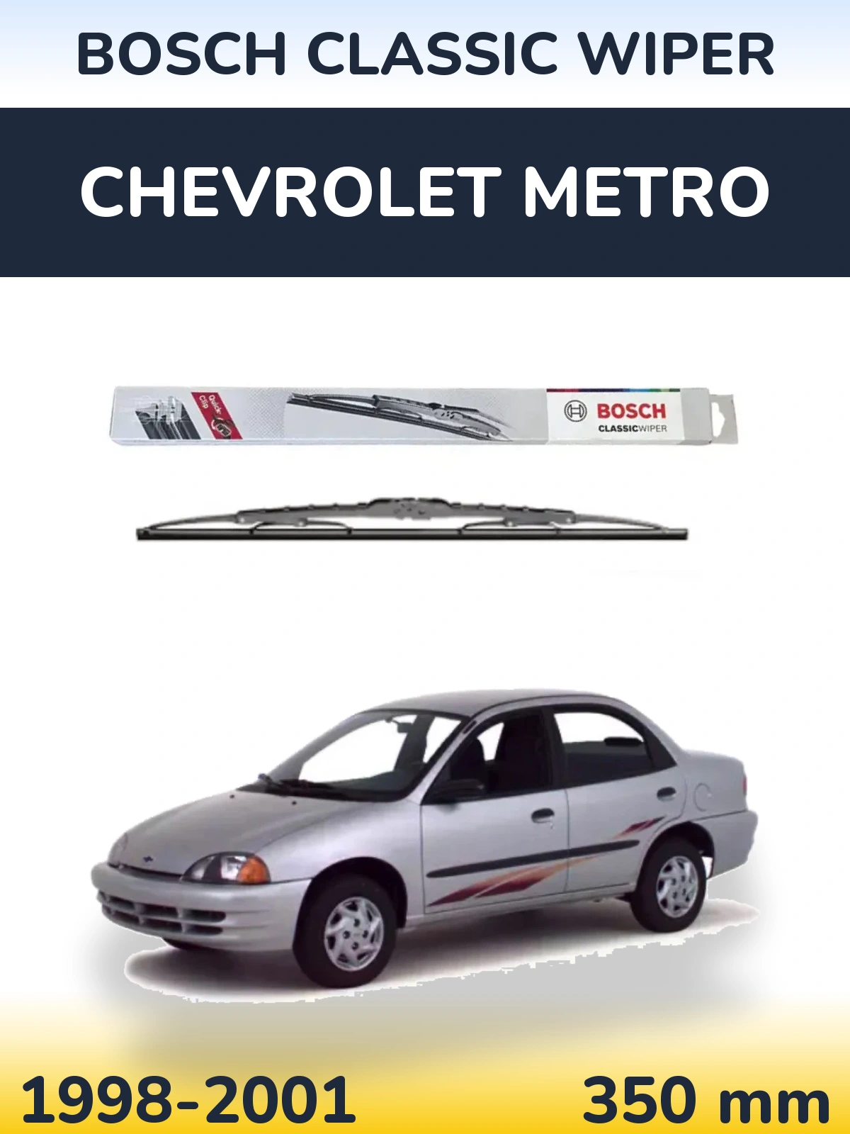 Rear wiper blade BOSCH Classic Wiper 340 mm for Chevrolet Metro 1998-2001