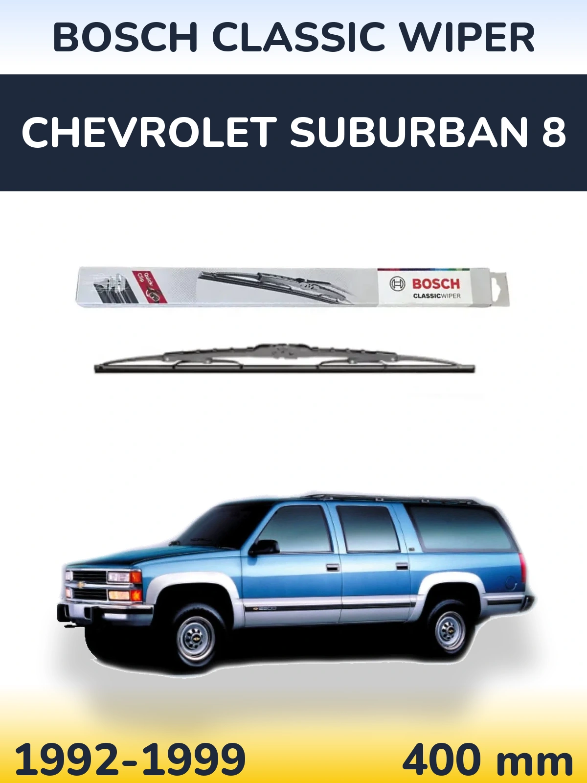 Rear wiper blade BOSCH Classic Wiper 400 mm for Chevrolet Suburban 8 1992-1999