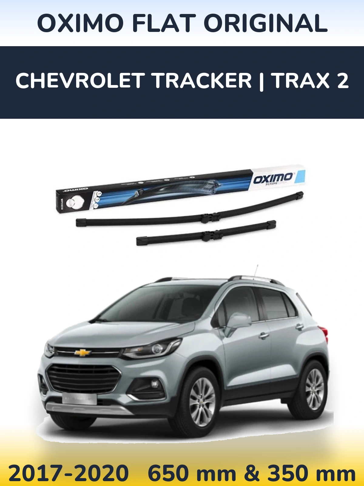 Комплект передніх щіток Oximo Flat Original 650 & 350 мм для Chevrolet Tracker | Trax 2 2017-2020