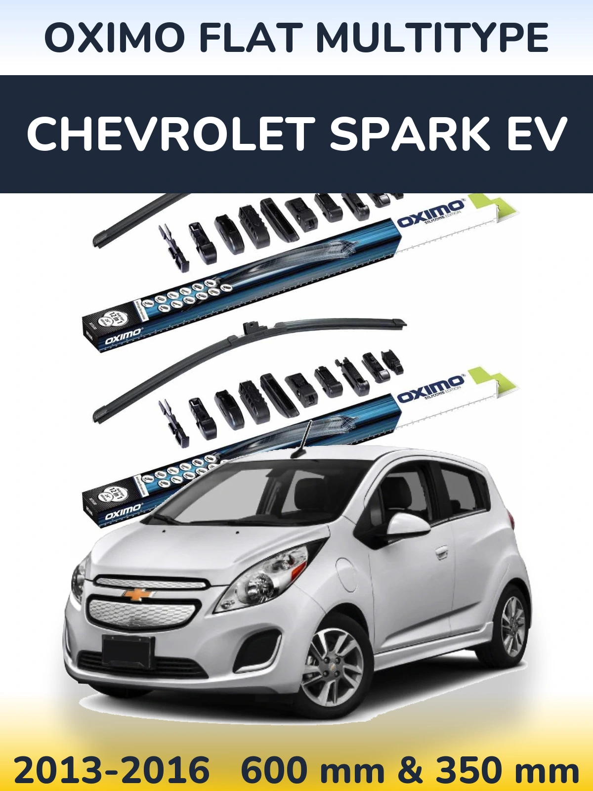 Комплект передних дворников Oximo Flat MultiТипe 600 & 350 мм для Chevrolet Spark EV 2013-2016