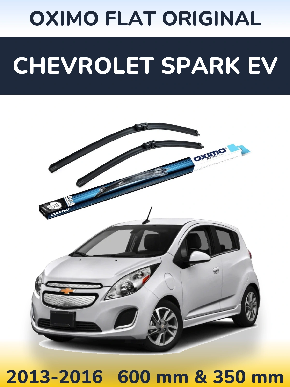 Front wiper blade set Oximo Flat Original 600 & 350 mm for Chevrolet Spark EV 2013-2016