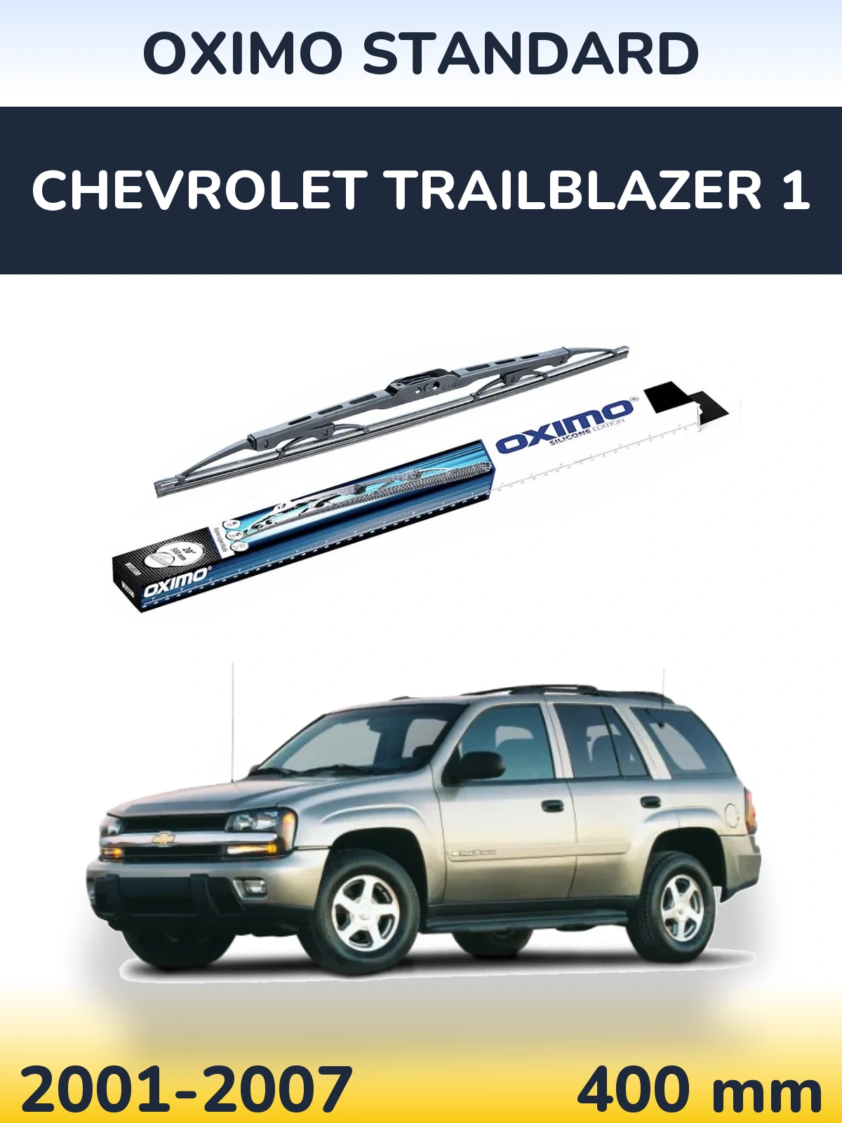 Rear wiper blade Oximo Standard 400 mm for Chevrolet TrailBlazer 1 2001-2007