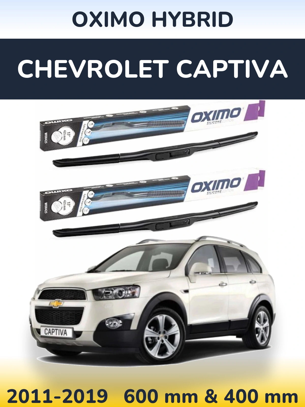Комплект передних дворников Oximo Hybrid 600 & 400 мм для Chevrolet Captiva 2011-2019