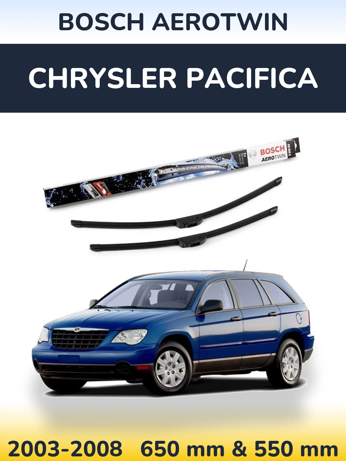 Комплект передніх щіток BOSCH AeroTwin 650 & 550 мм для Chrysler Pacifica 2003-2008