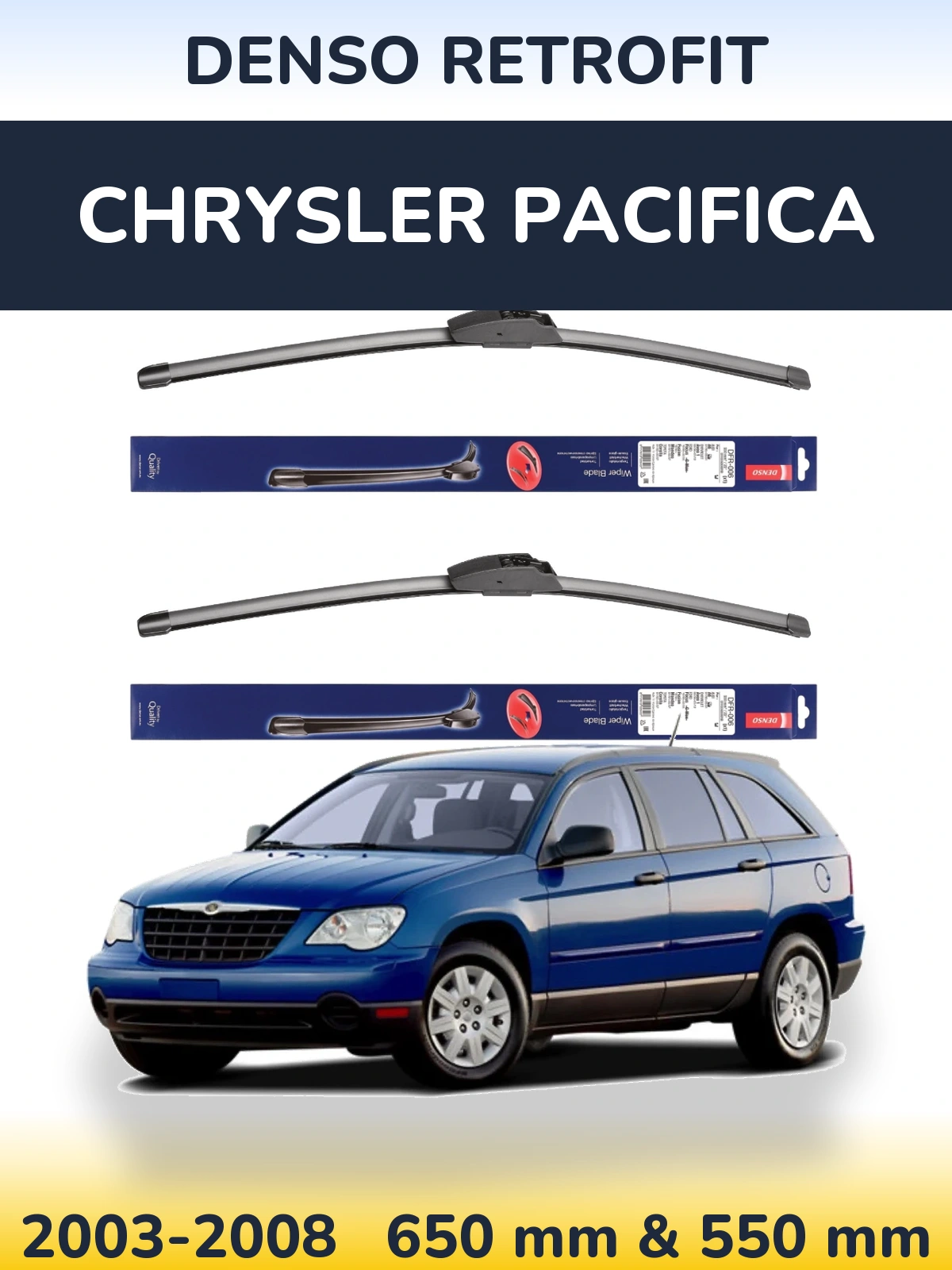 Комплект передних дворников Denso Retrofit 650 & 550 мм для Chrysler Pacifica 2003-2008