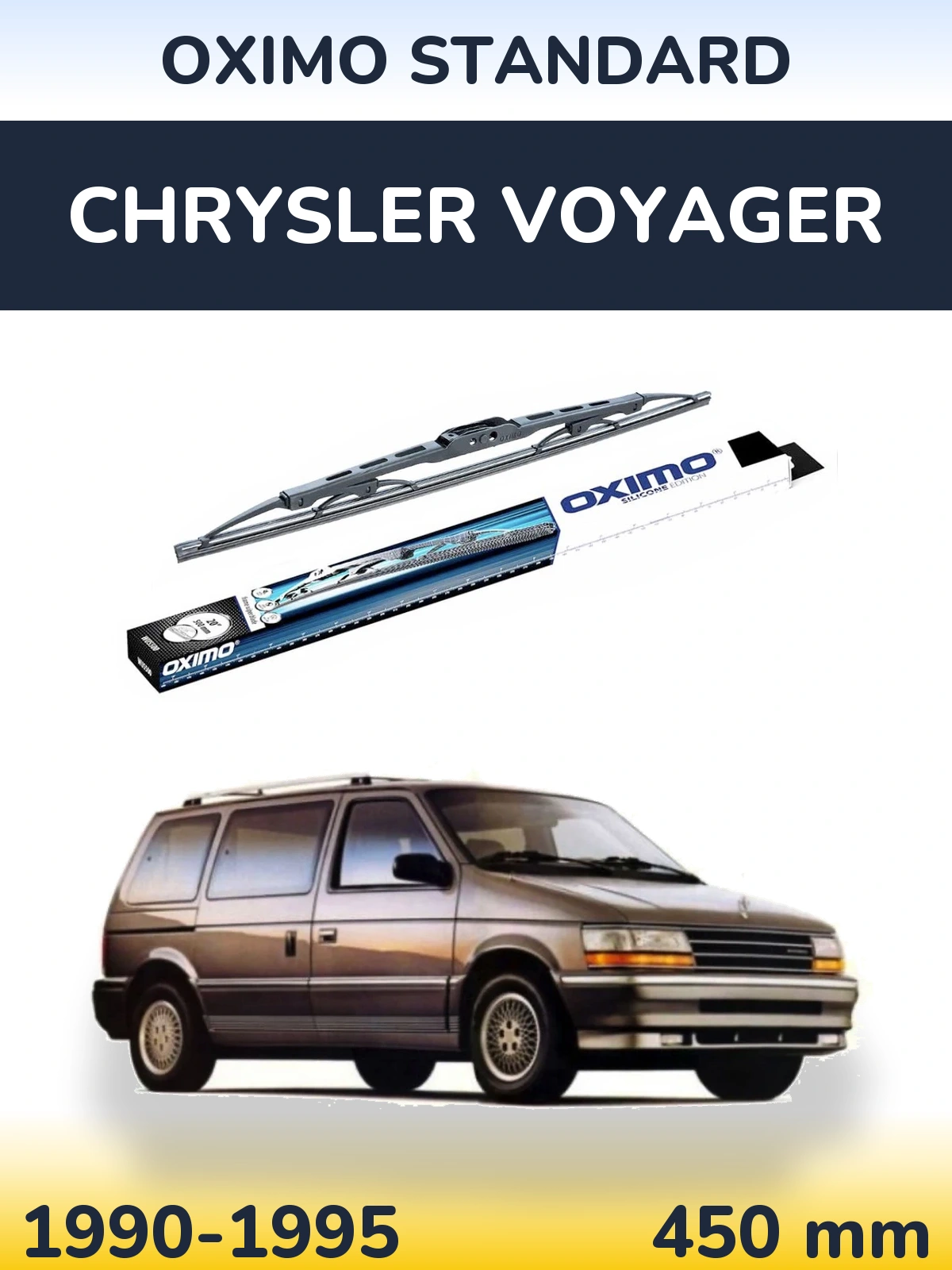 Rear wiper blade Oximo Standard 450 mm for Chrysler Voyager 1990-1995