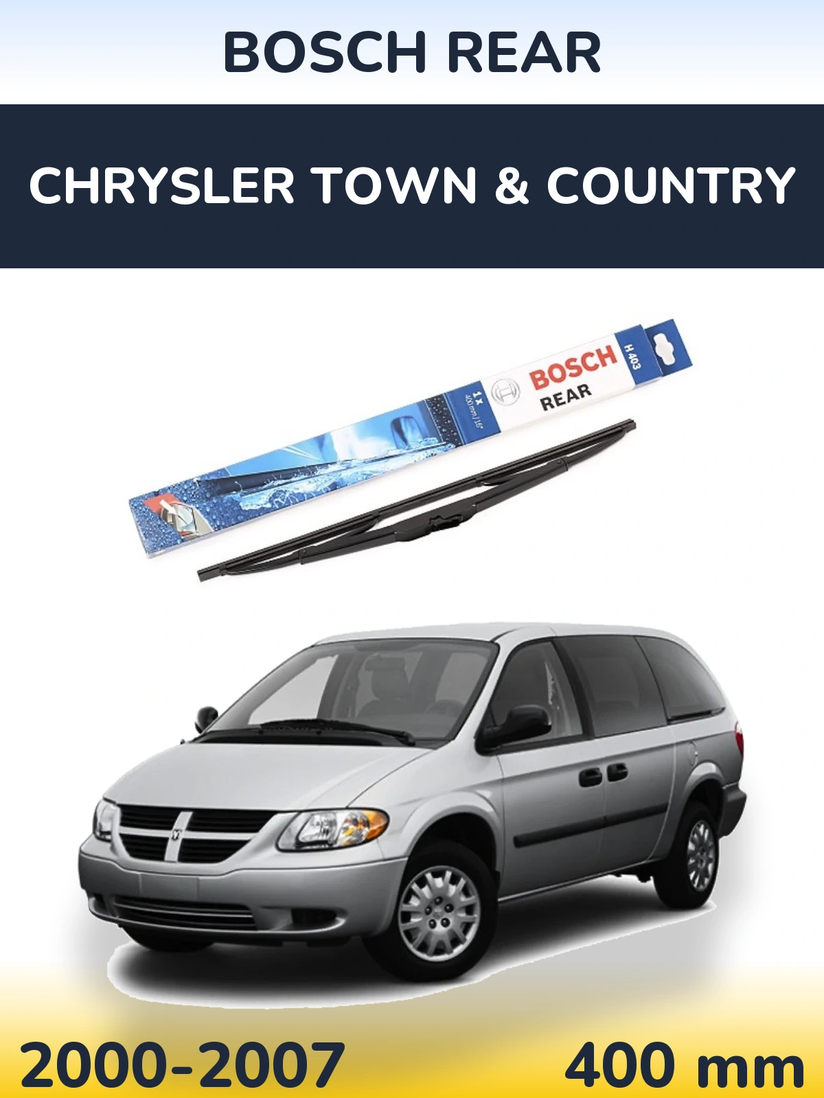 Задня щітка BOSCH Rear 400 мм для Chrysler Town & Country 2000-2007
