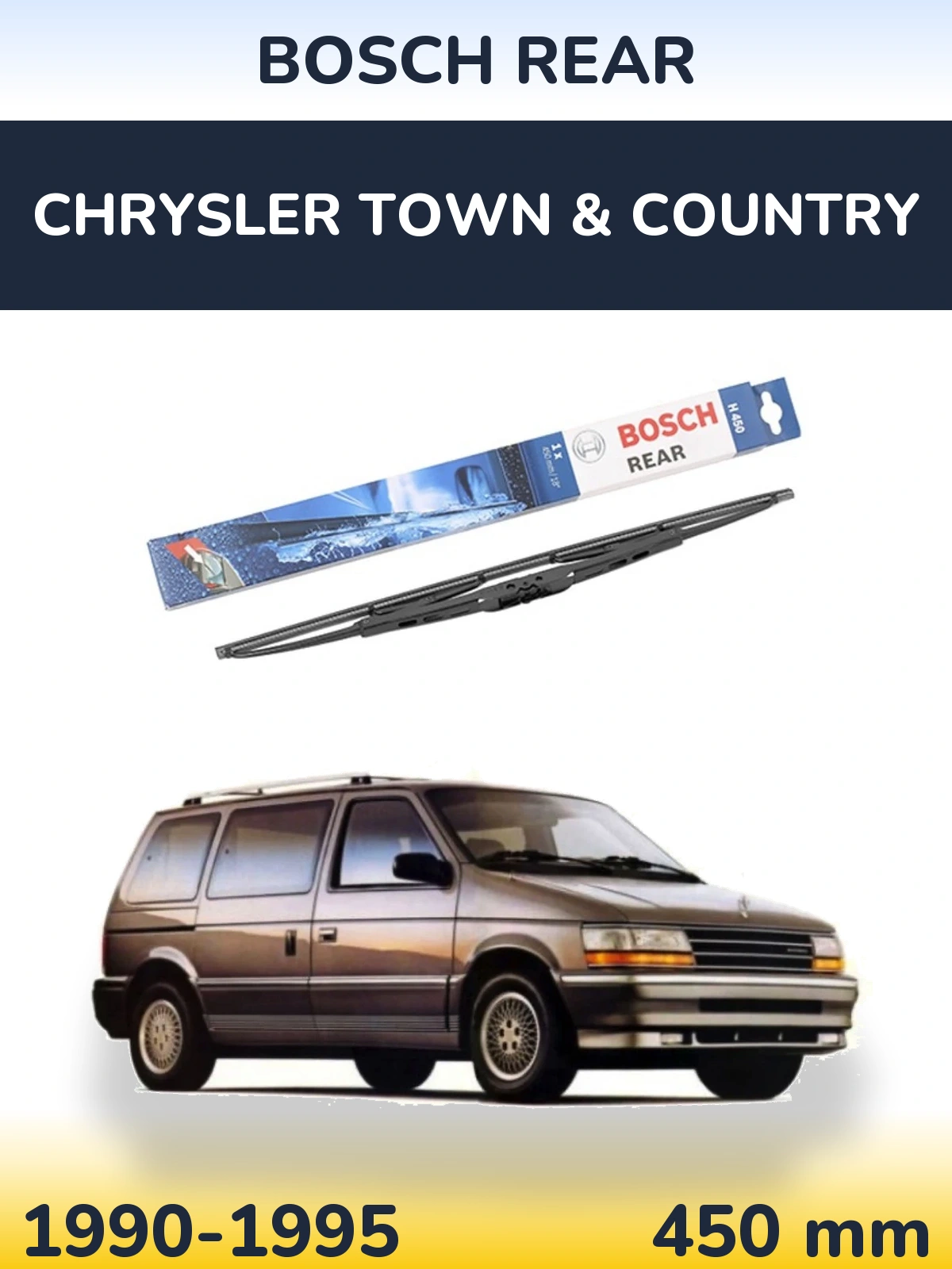 Rear wiper blade BOSCH Rear 450 mm for Chrysler Town & Country 1990-1995