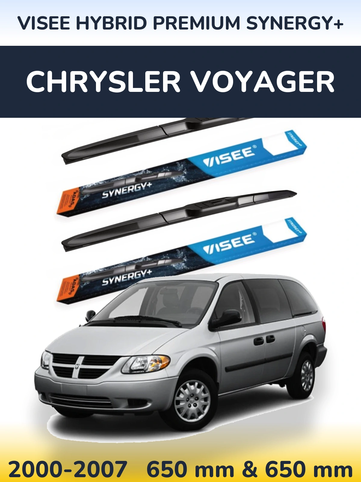 Комплект передних дворников VISEE HYBRID PREMIUM SYNERGY+ 650 & 650 мм для Chrysler Voyager 2000-2007