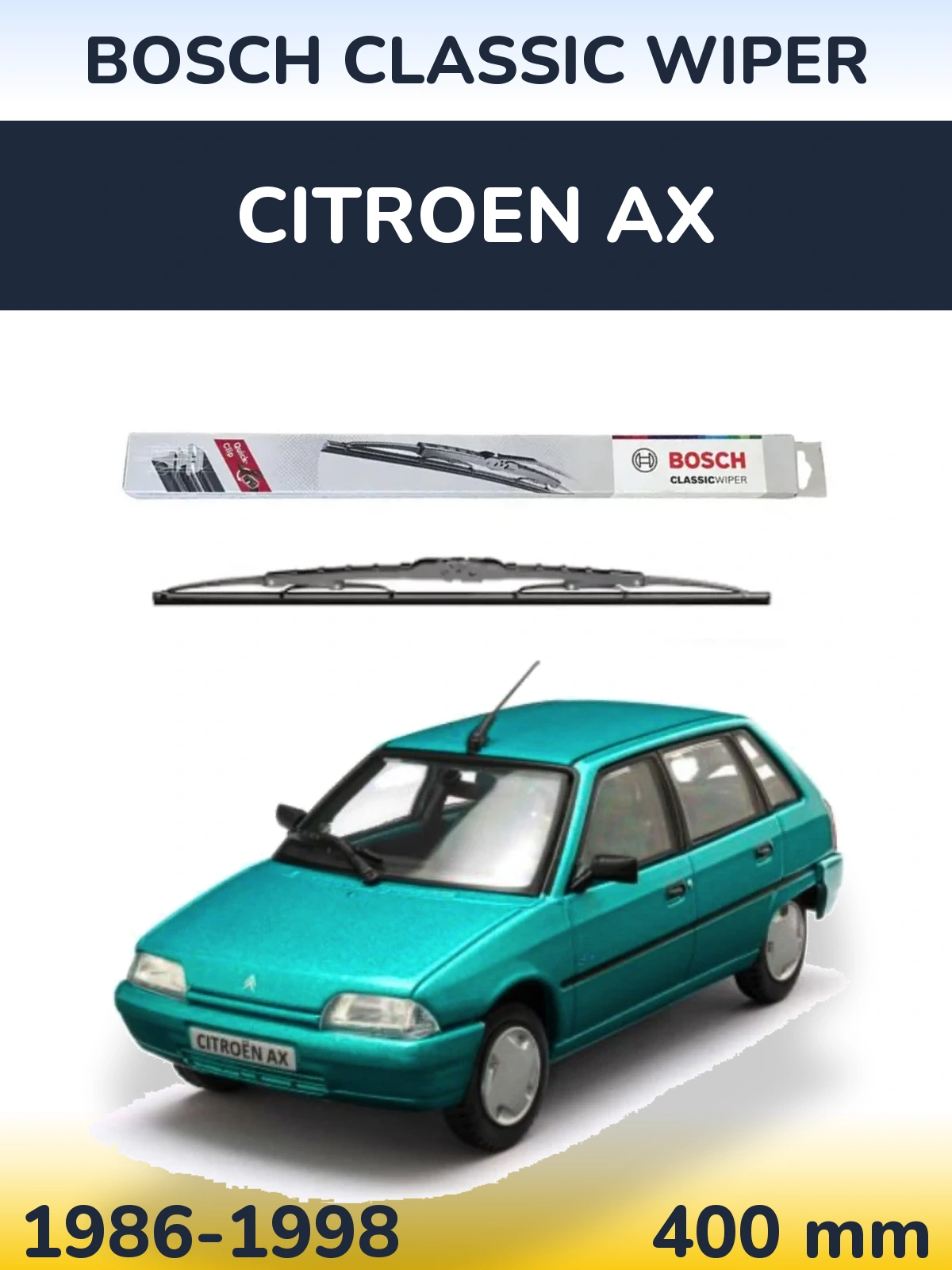 Задня щітка BOSCH Classic Wiper 400 мм для Citroen AX 1986-1998