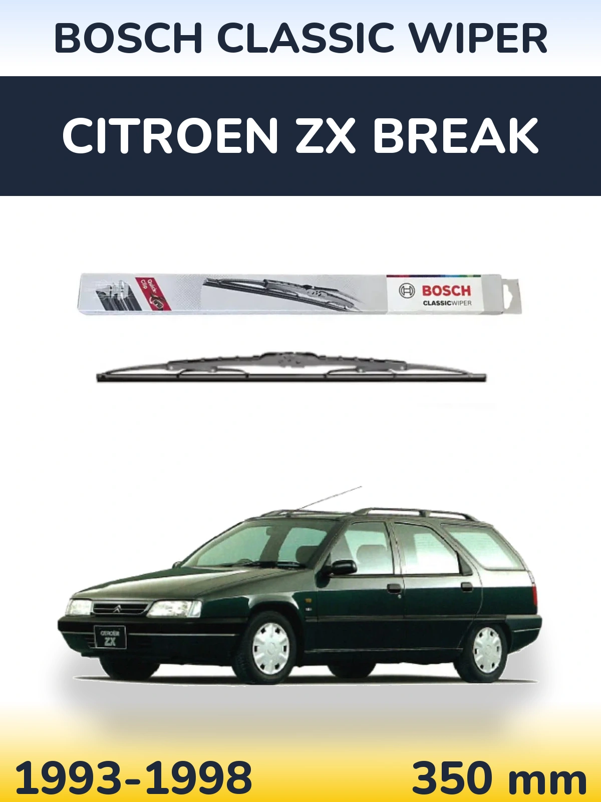 Задний дворник BOSCH Classic Wiper 340 мм для Citroen ZX Break 1993-1998