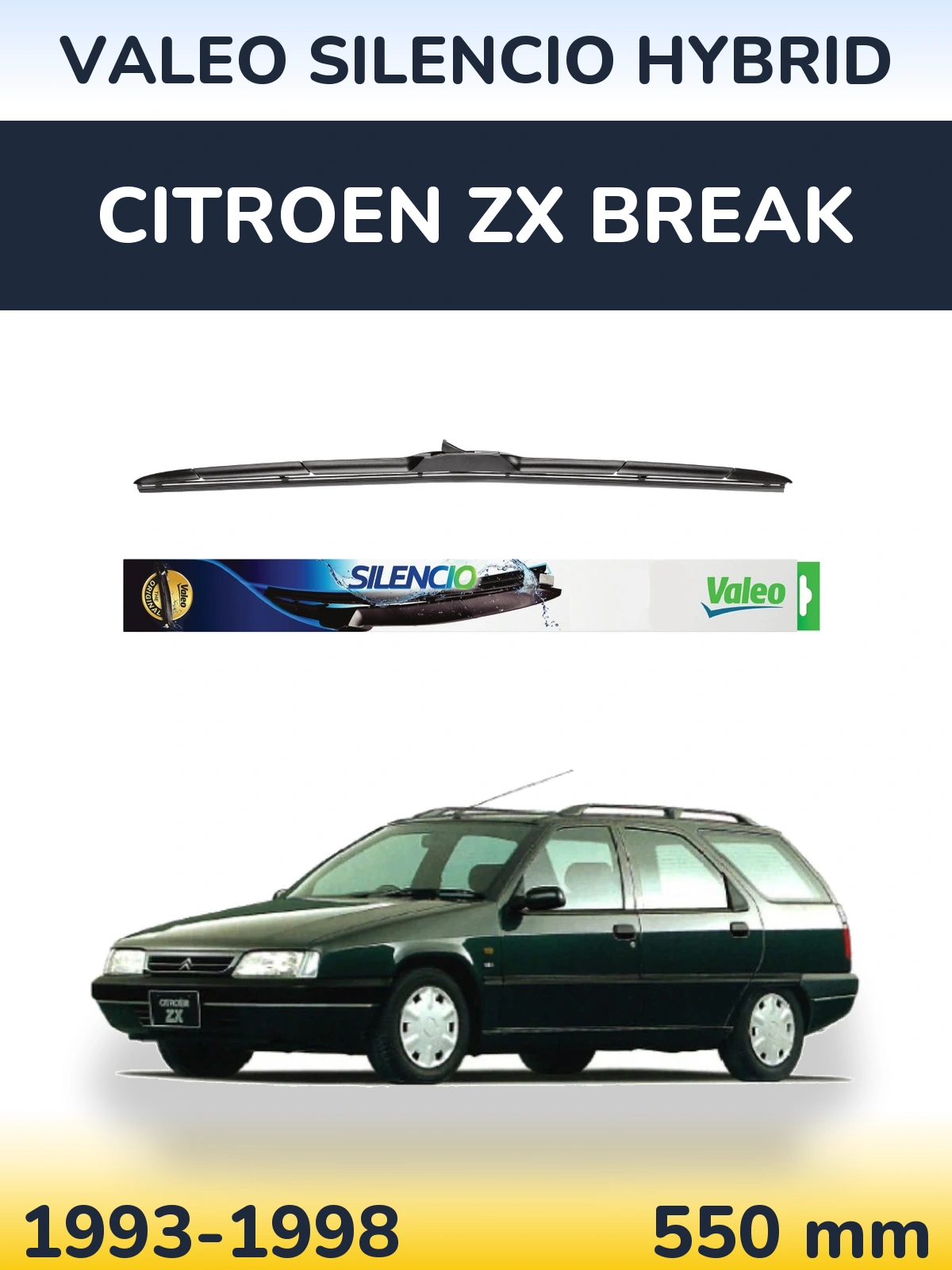 Передня щітка Valeo Silencio Hybrid 550 мм для Citroen ZX Break 1993-1998