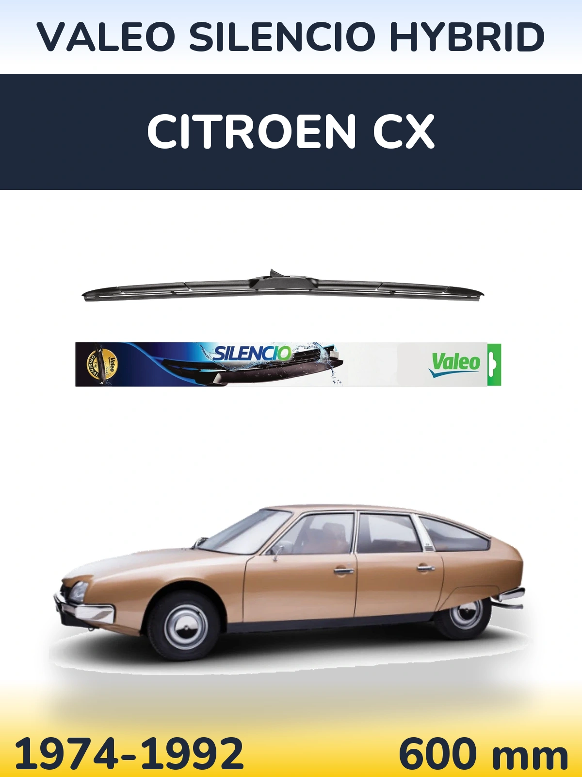 Передня щітка Valeo Silencio Hybrid 600 мм для Citroen CX 1974-1992