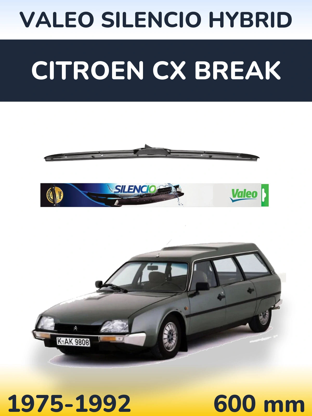 Передня щітка Valeo Silencio Hybrid 600 мм для Citroen CX Break 1975-1992