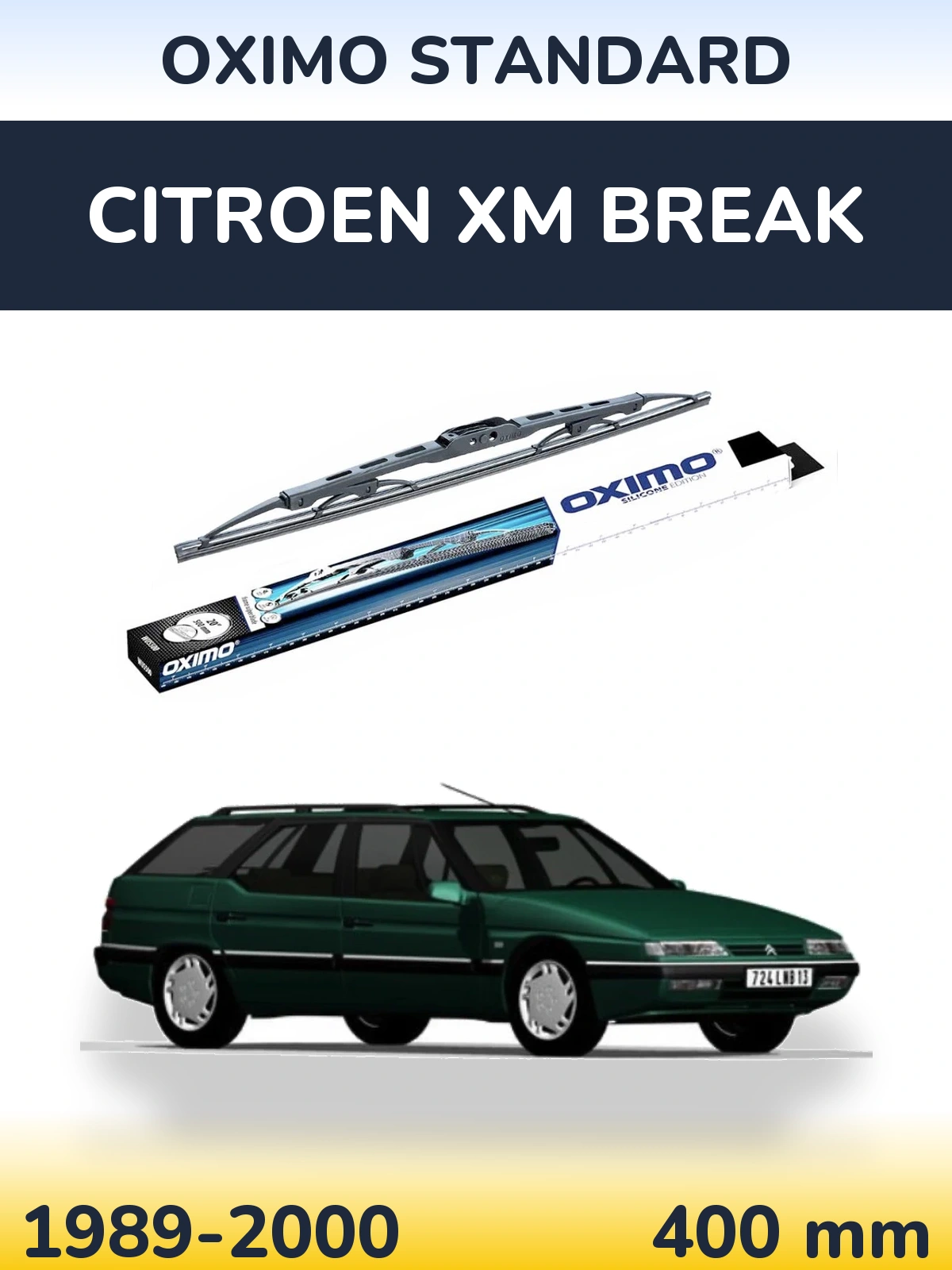 Rear wiper blade Oximo Standard 400 mm for Citroen XM Break 1989-2000