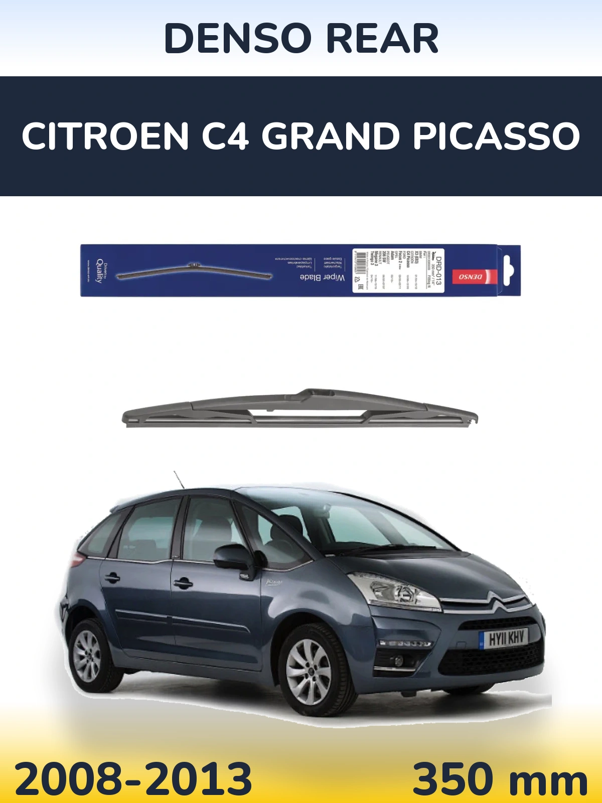 Rear wiper blade Denso Rear 350 mm for Citroen C4 Grand Picasso 2008-2013