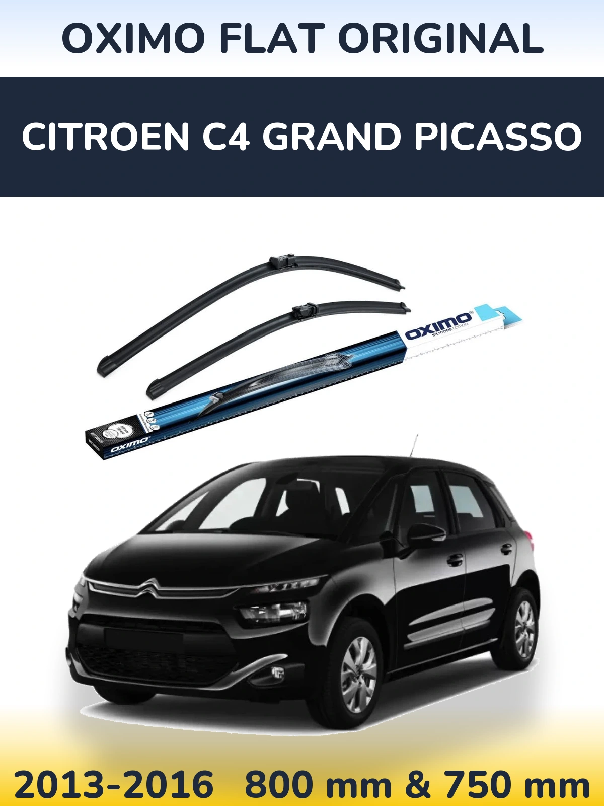 Комплект передних дворников Oximo Flat Original 800 & 750 мм для Citroen C4 Grand Picasso 2013-2016