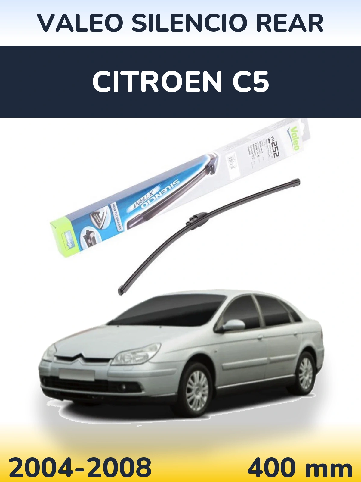 Rear wiper blade Valeo Silencio Rear 404 mm for Citroen C5 2004-2008