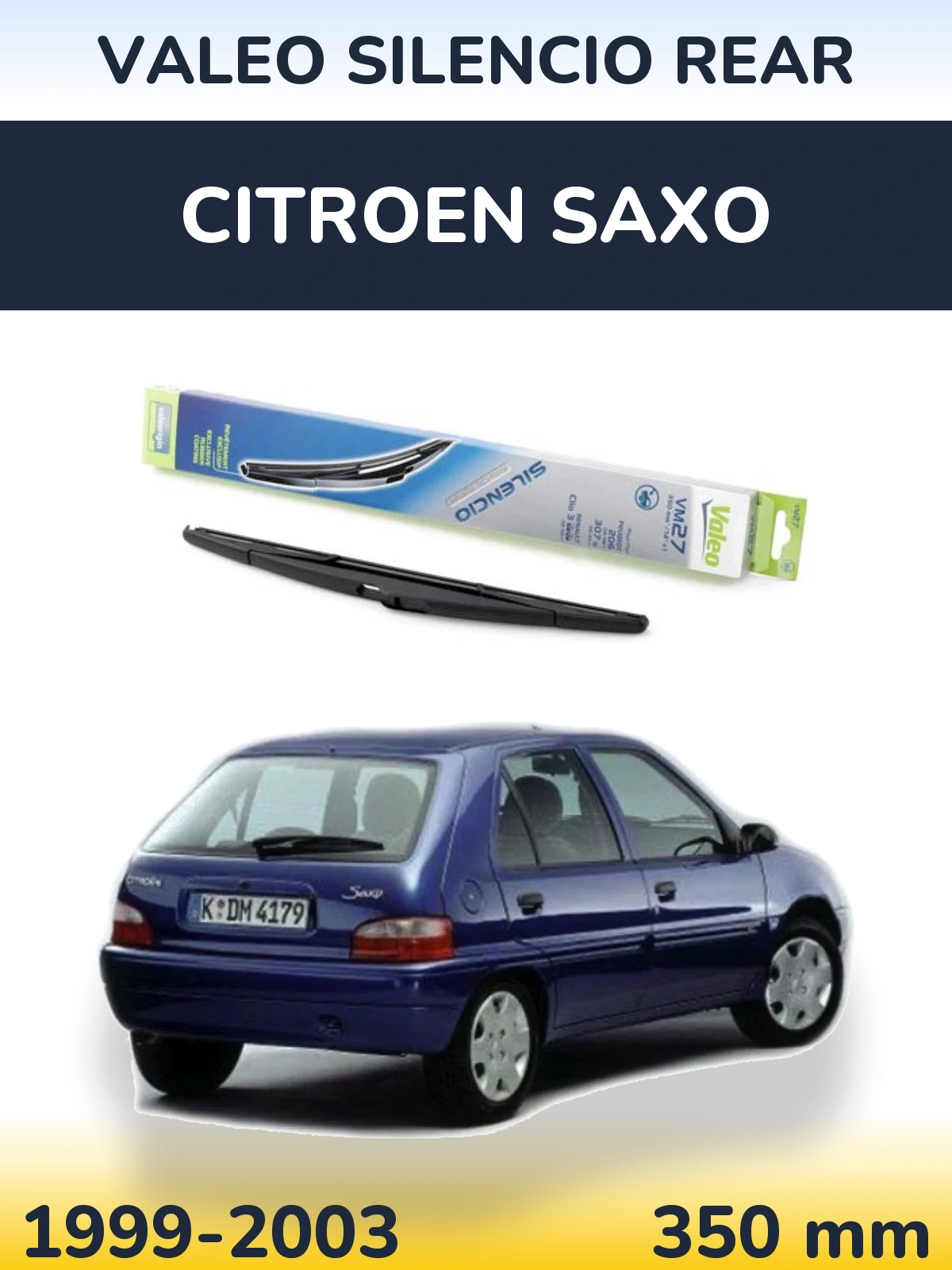 Rear wiper blade Valeo Silencio Rear 350 mm for Citroen Saxo 1999-2003
