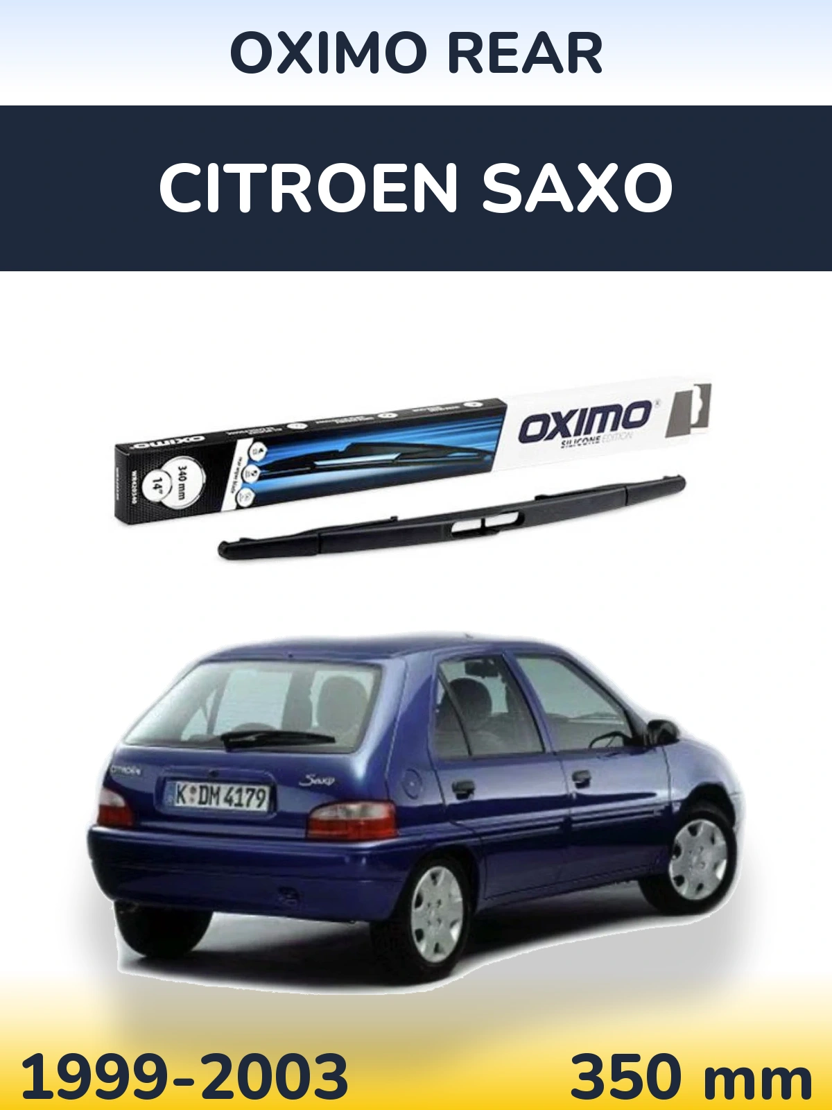 Rear wiper blade Oximo Rear 350 mm for Citroen Saxo 1999-2003