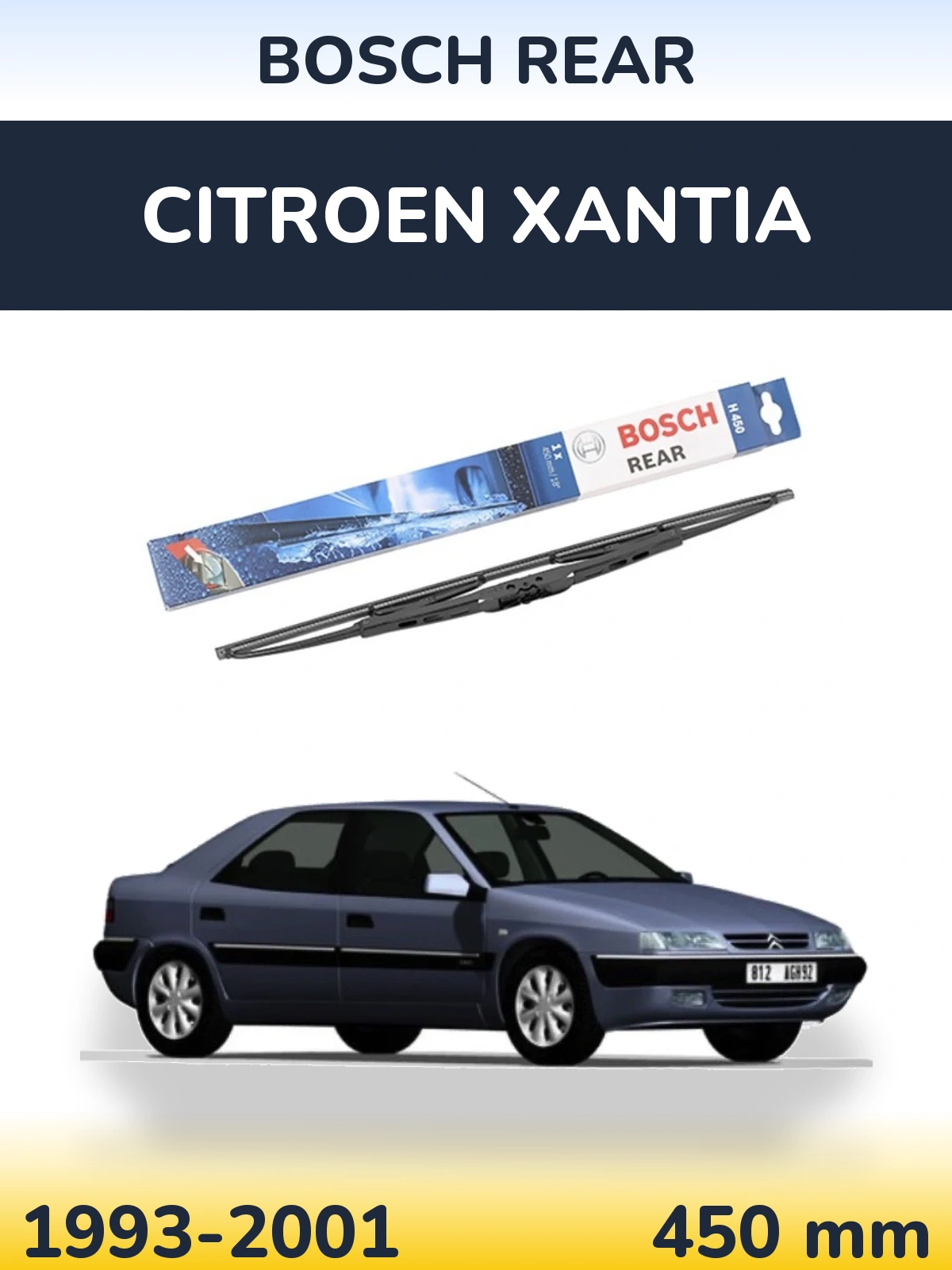 Rear wiper blade BOSCH Rear 450 mm for Citroen Xantia 1993-2001