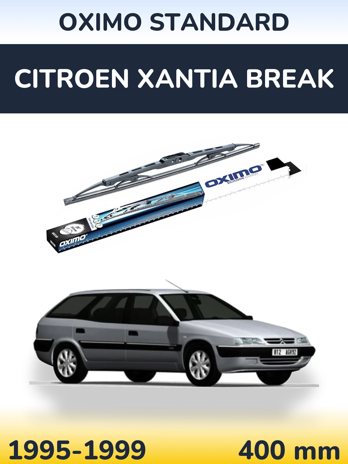 Rear wiper blade Oximo Standard 400 mm for Citroen Xantia Break 1995-1999