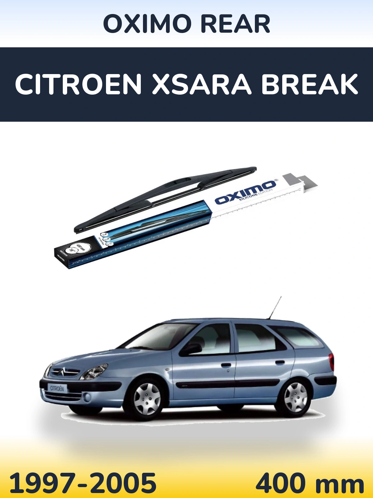 Rear wiper blade Oximo Rear 400 mm for Citroen Xsara Break 1997-2005