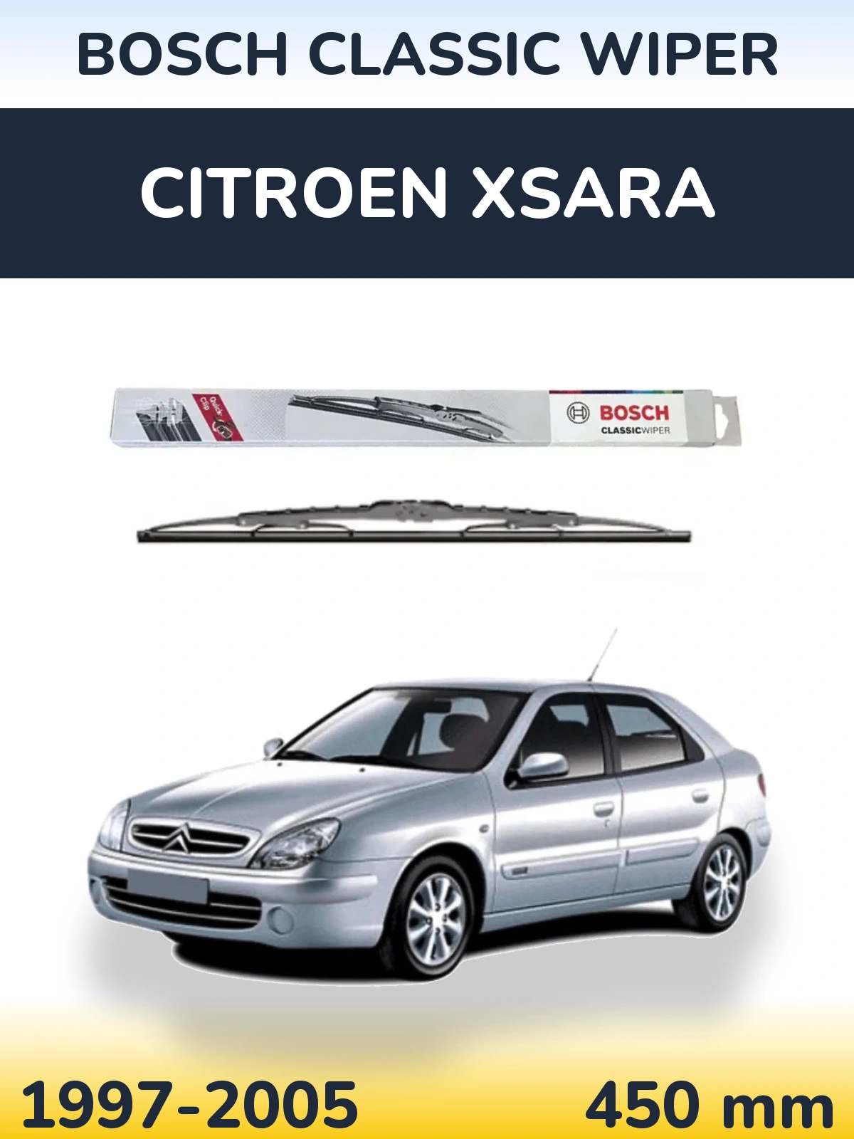 Задний дворник BOSCH Classic Wiper 450 мм для Citroen Xsara 1997-2005