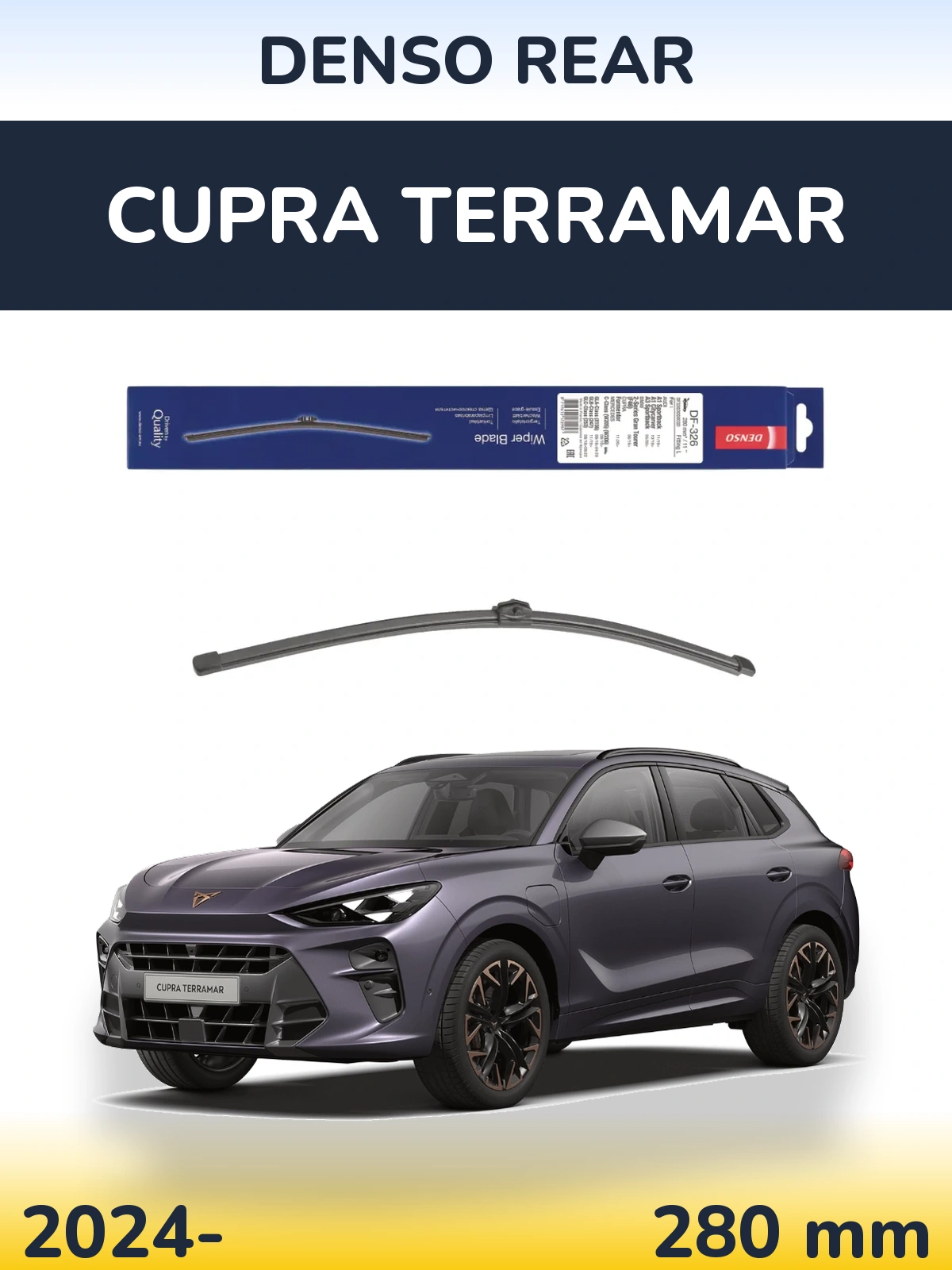 Rear wiper blade Denso Rear 285 mm for Cupra Terramar 2024-2026