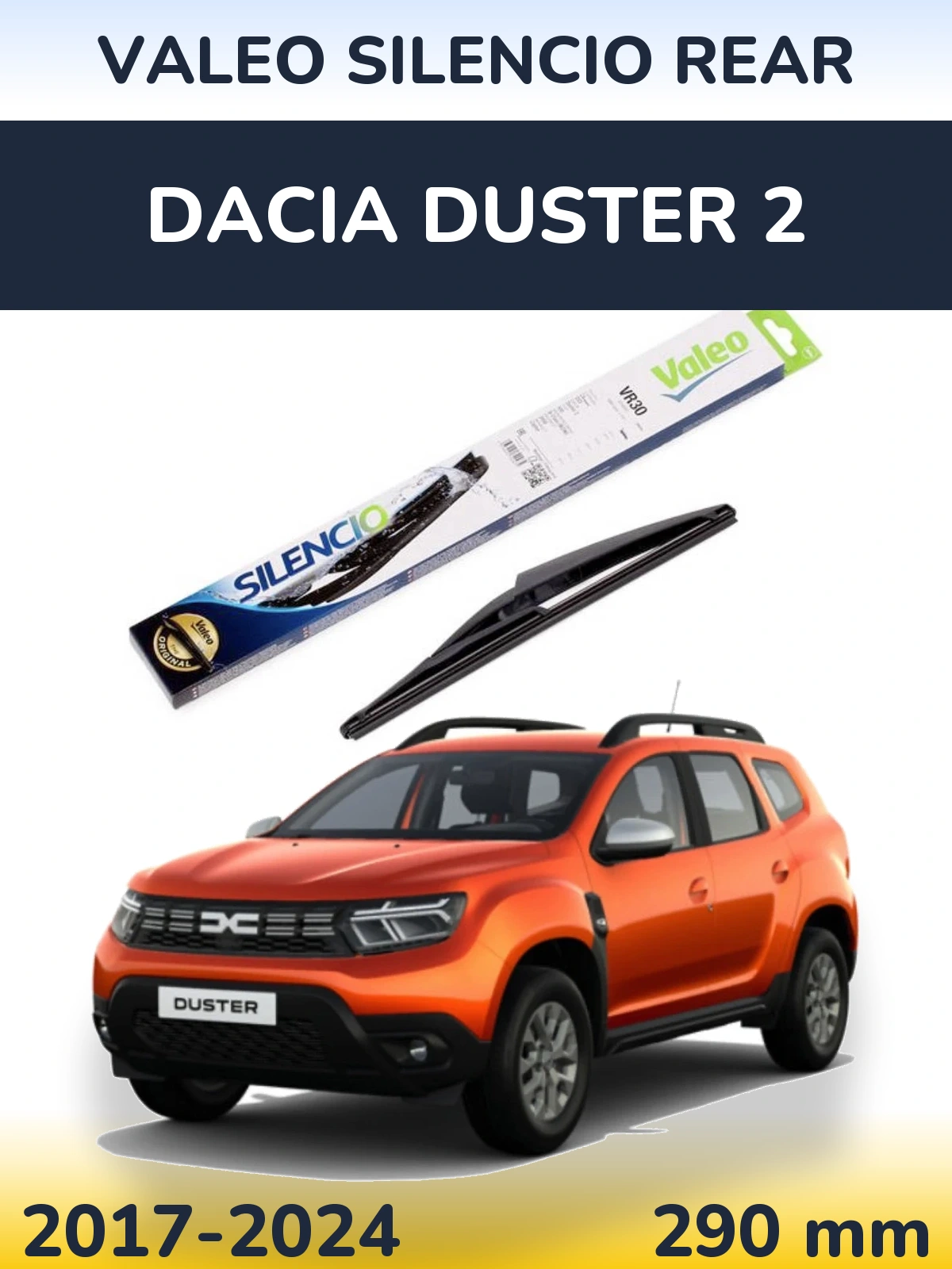 Задний дворник Valeo Silencio Rear 290 мм для Dacia Duster 2 2017-2024