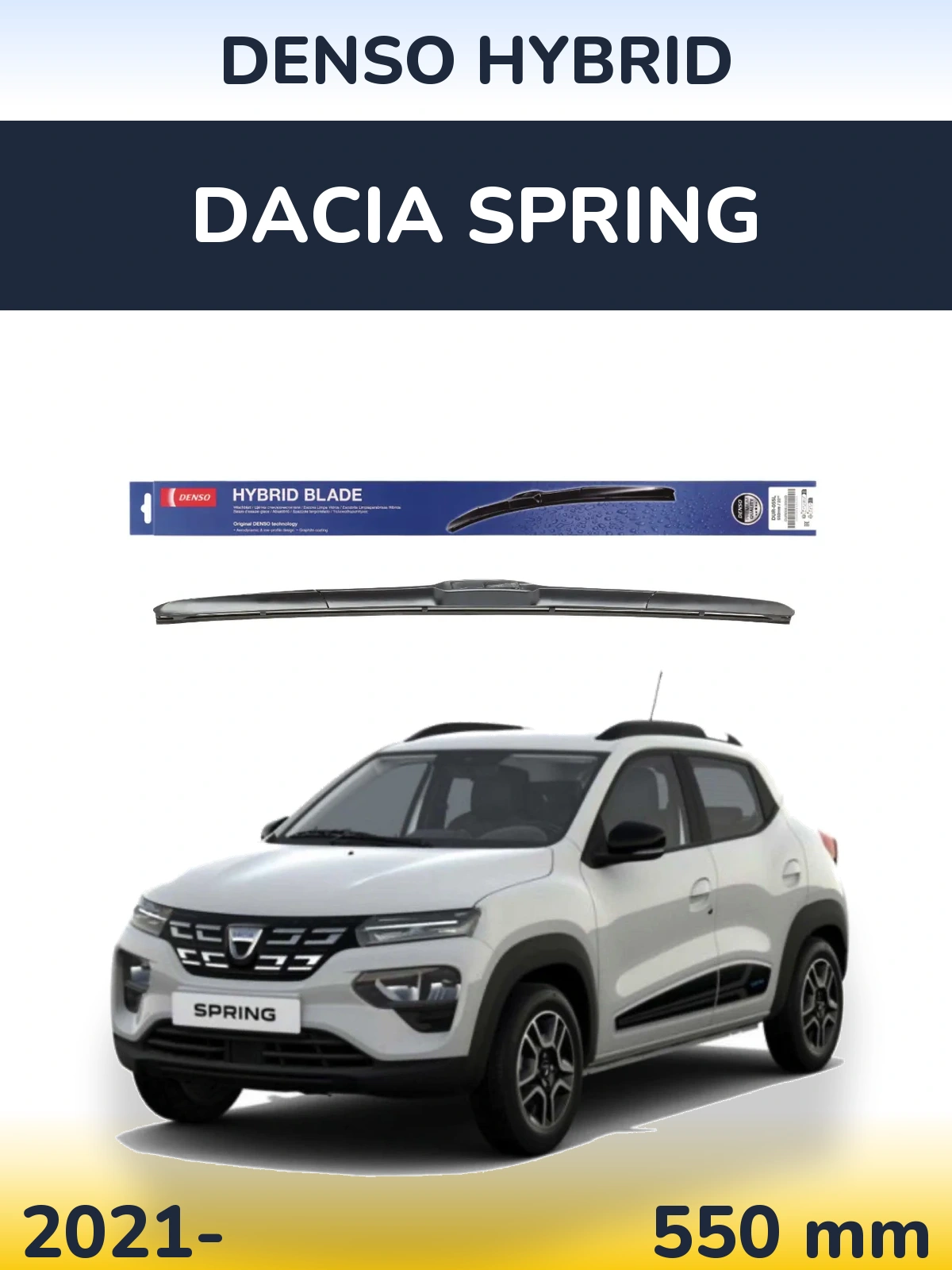 Front wiper blade Denso Hybrid 550 mm for Dacia Spring 2021-2026
